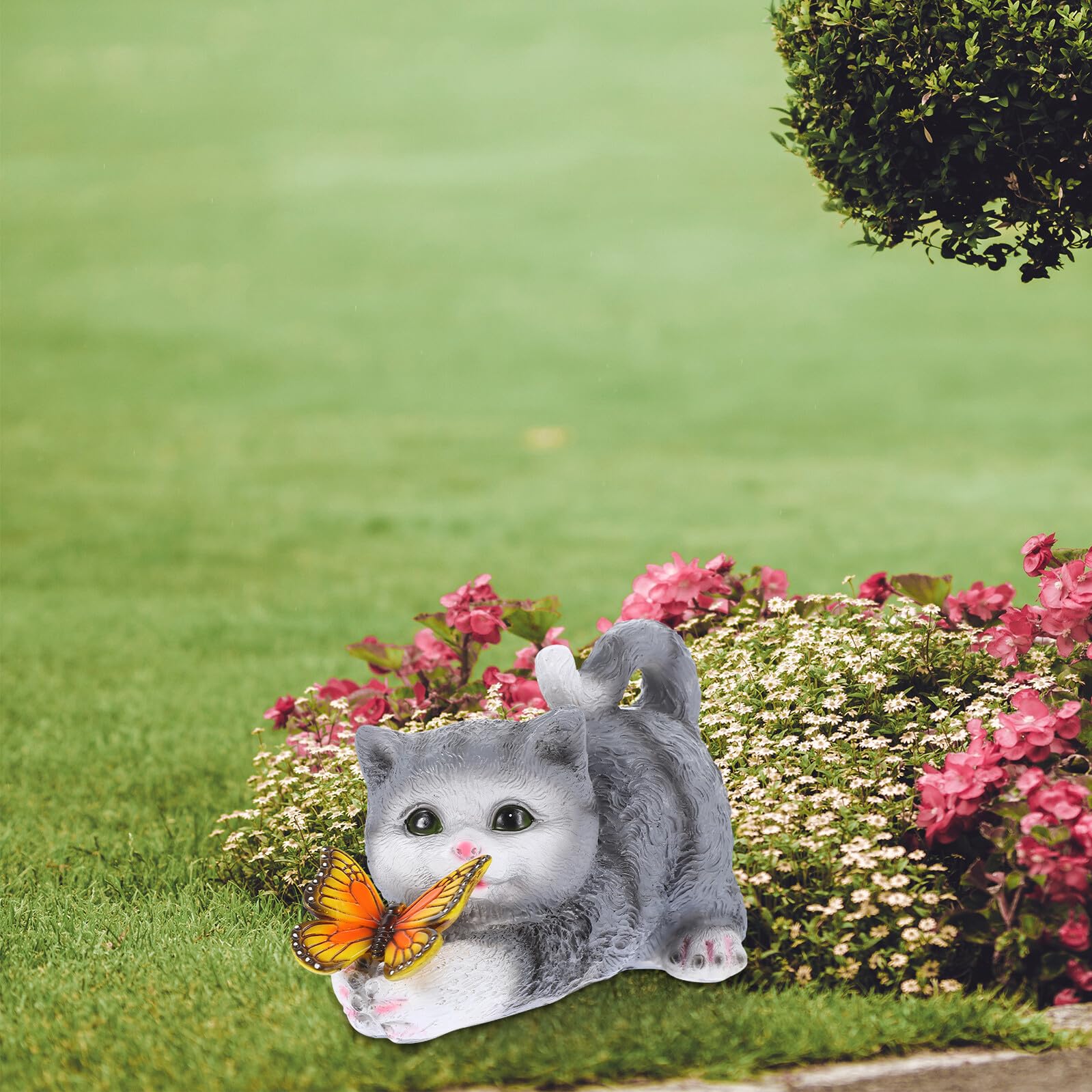 VALICLUD Lebensechte Katzenfigur aus Kunstharz Dekorative Simulation mit Realistischer Form für Garten und Raumgestaltung Einzigartige Katzen Dekofigur für Sammler und Lehrer