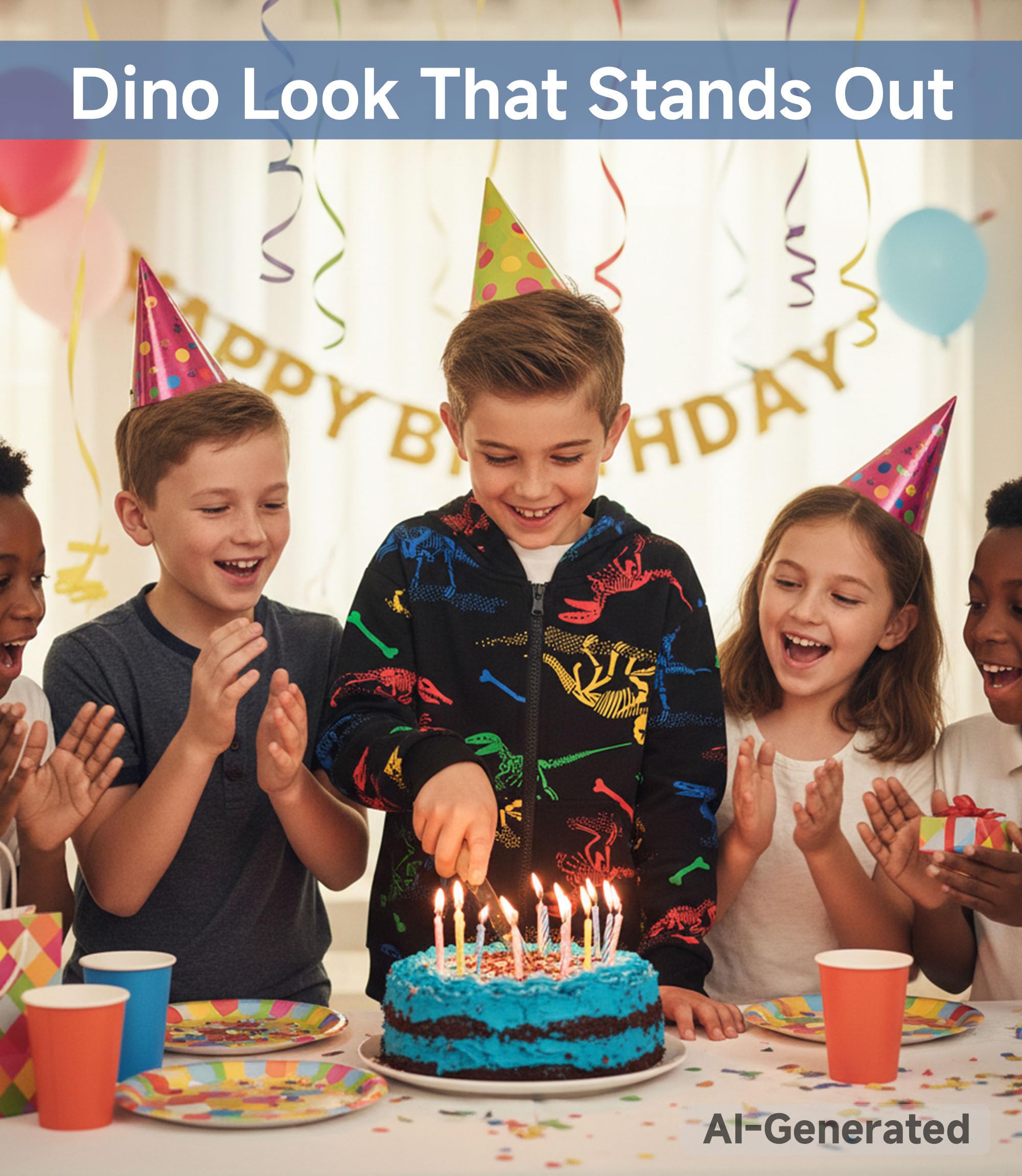 TLAENSON Felpa con cappuccio per bambini con dinosauro per ragazzi e ragazze Pullover con cappuccio