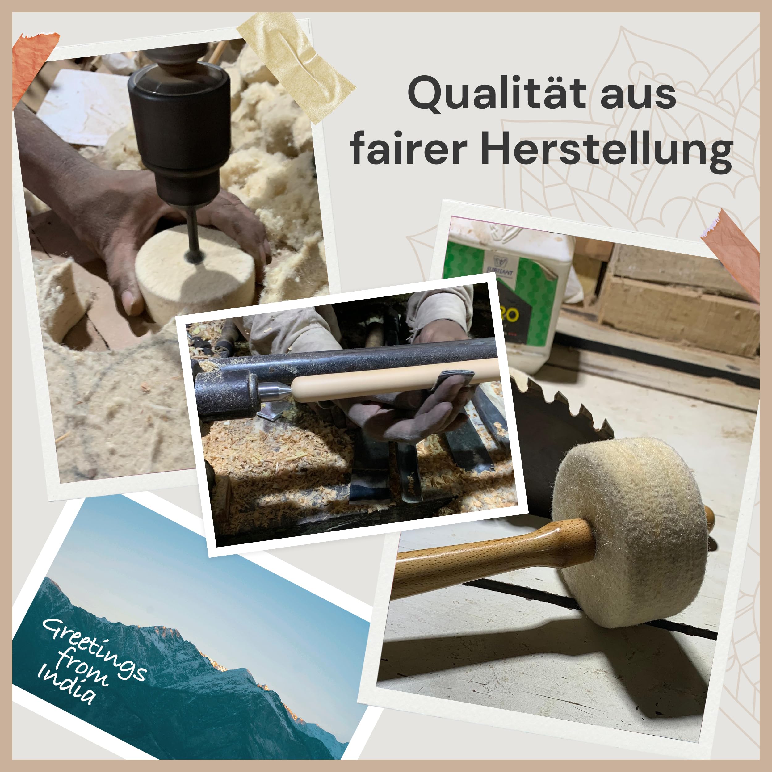 Schlägel/Klöppel mit hartem Filzkopf Ø 3 zum Anschlagen von Klangschalen und Gongs. 23 cm langer Stiel aus natürlichem Rosenholz. Fertigung ohne Schraube. Für professionelle Ansprüche.