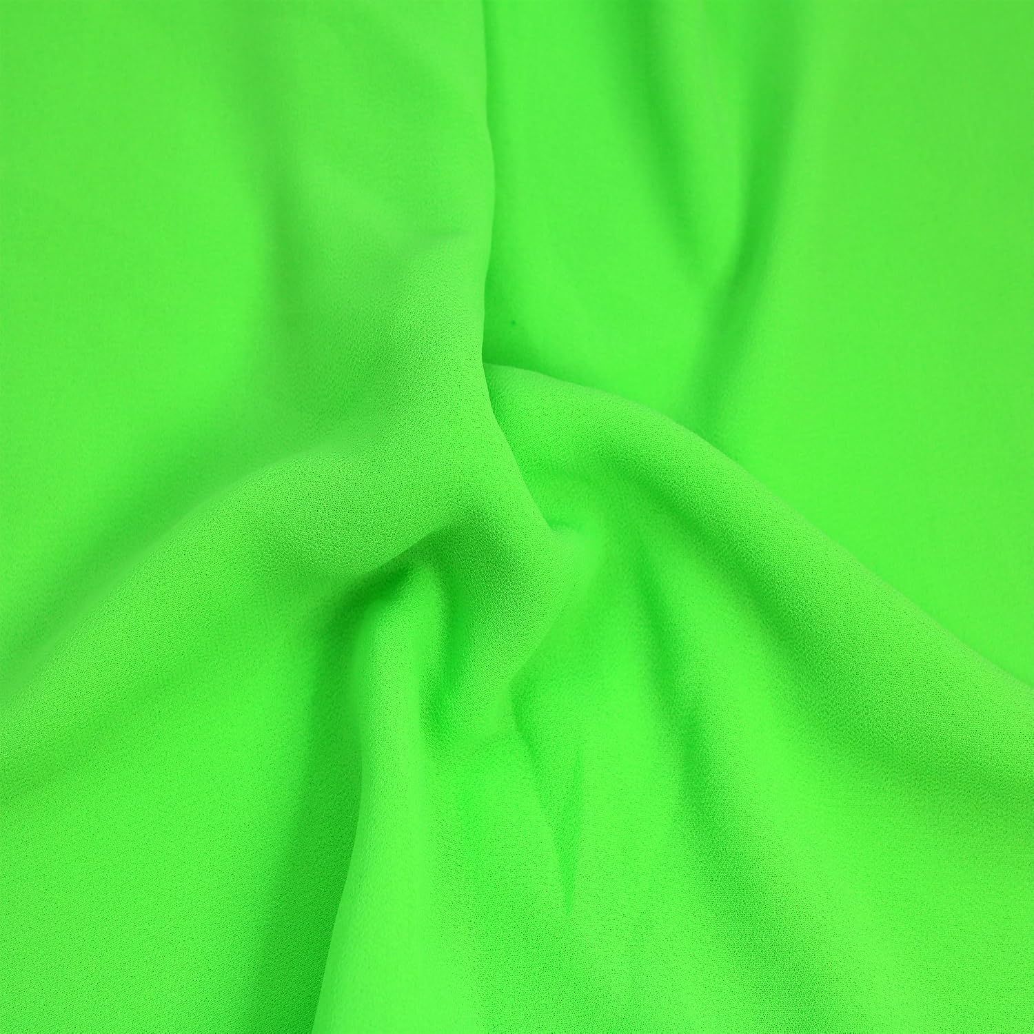 Green-Neon-Chelsea Wool Dobby Chiffon Fabric