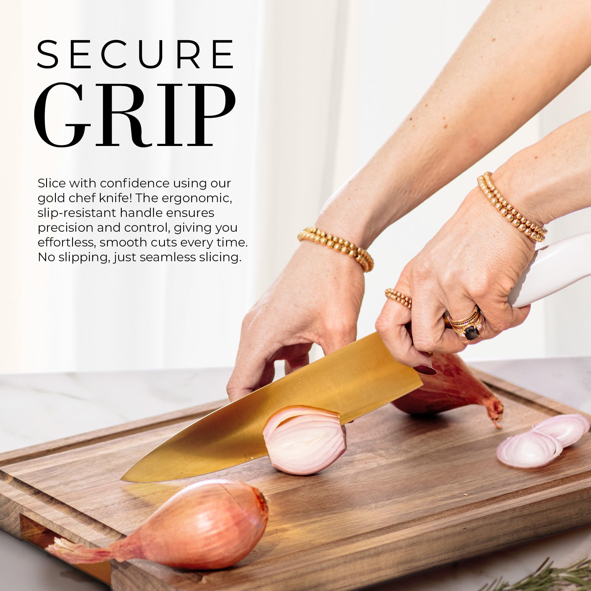 STYLED SETTINGS White and Gold Chef Knife — Amazon image 3