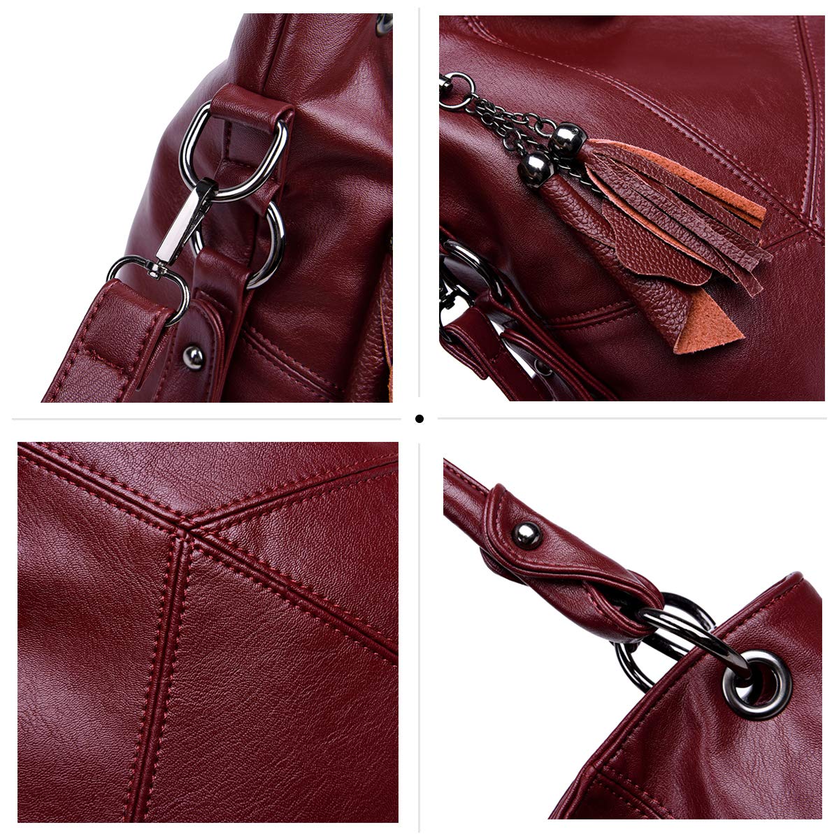 Bolsos de Mano Mujer Moda Cuero Bolsos Bandolera Gran Capacidad Bolsos Totes Shoppers y Bolsos de Hombro