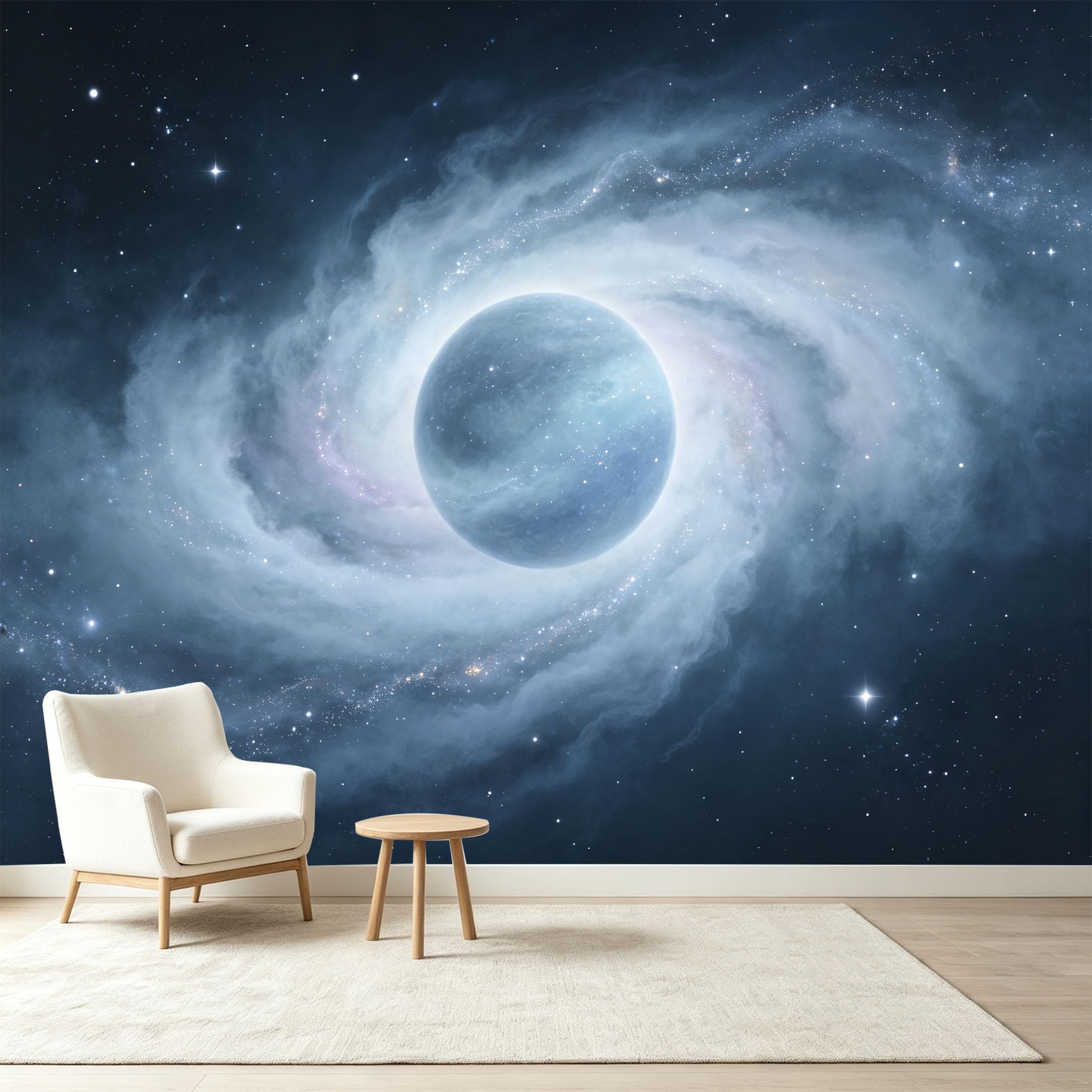 Custom Size Wall Murals Abstract Cosmic Nebula Galaxy Planet Space Starry Sky Self-Adhesive Wall Fabric Removable Wallpaper Wall Decor for Living Room Bedroom Bathroom