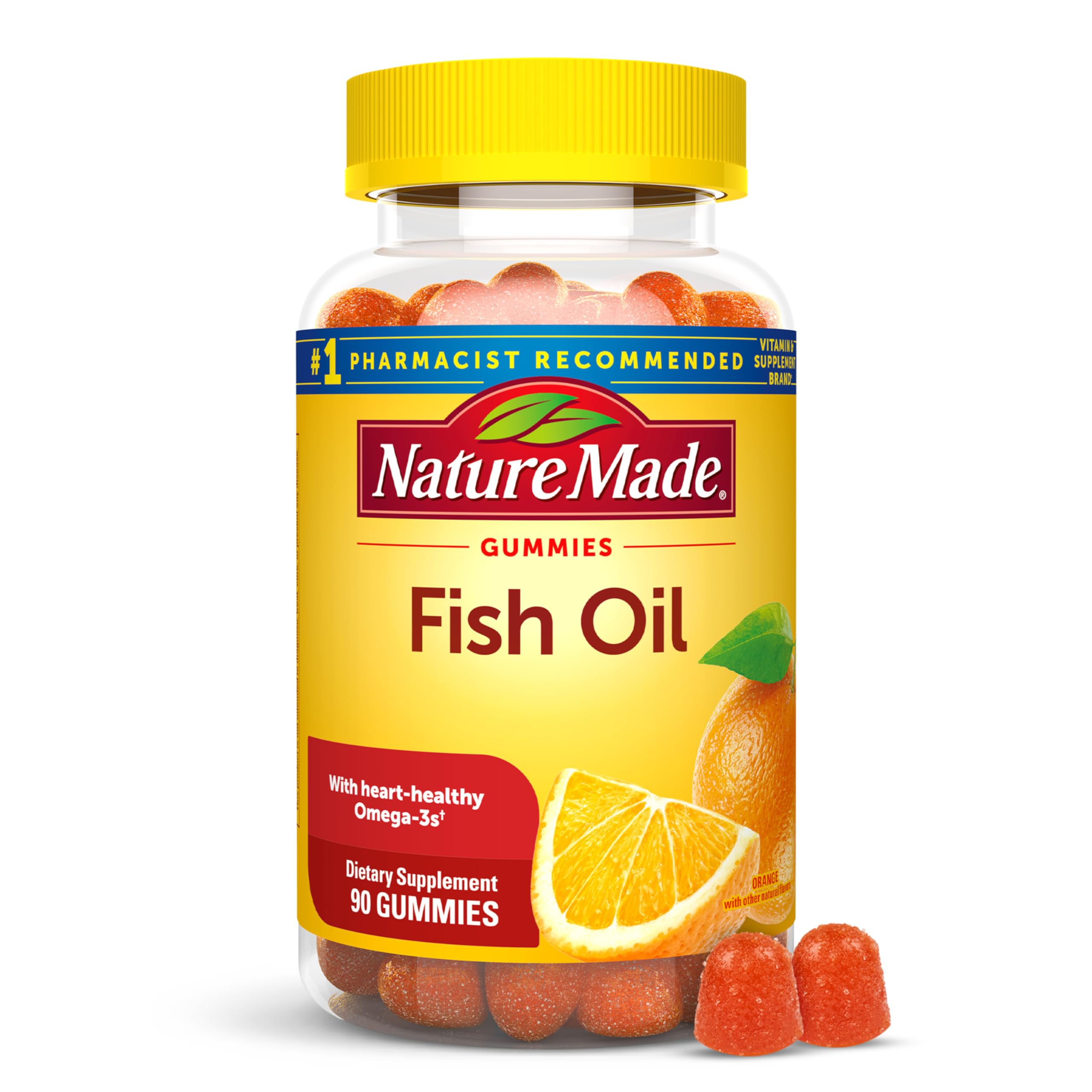 Fish Oil Omega 3 Gummies, Omega 3 Fish Oil Supplements, Healthy Heart Support, 90 Gummies, 45 Day Supply