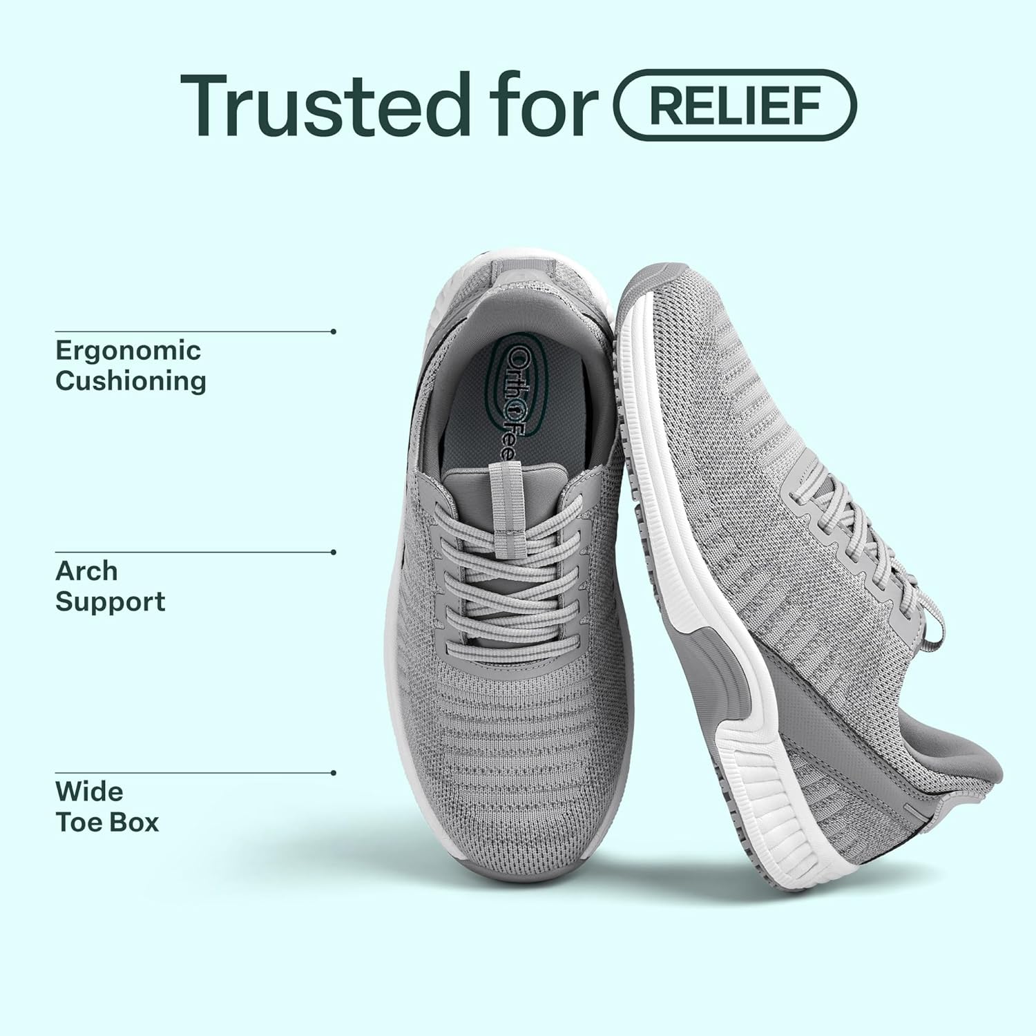 Orthofeet Women's Orthopedic Knit Kita Hands-Free Sneakers - Image 2