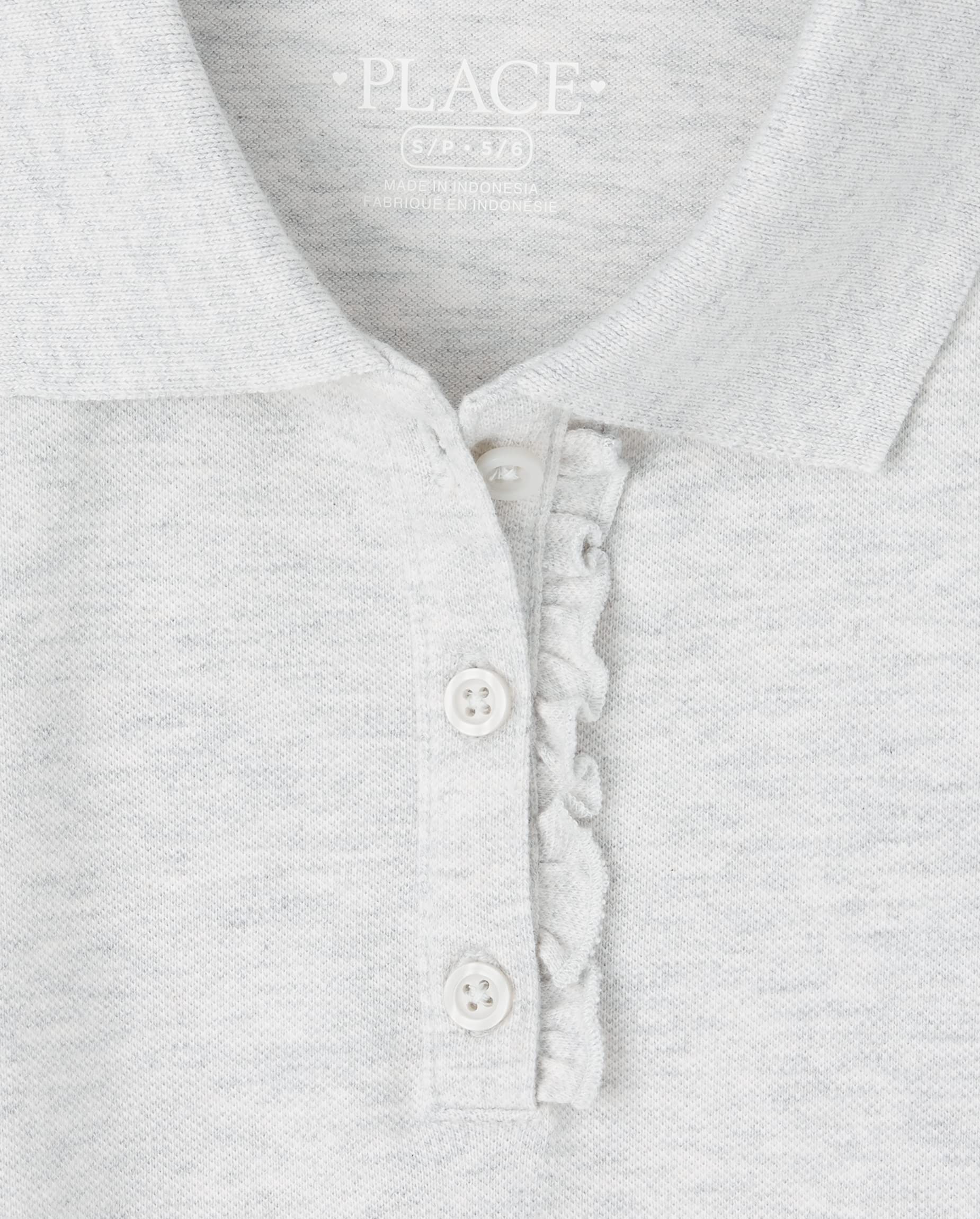 The Children's Place Mädchen Langärmeliges Poloshirt mit Rüschen für große Hemd