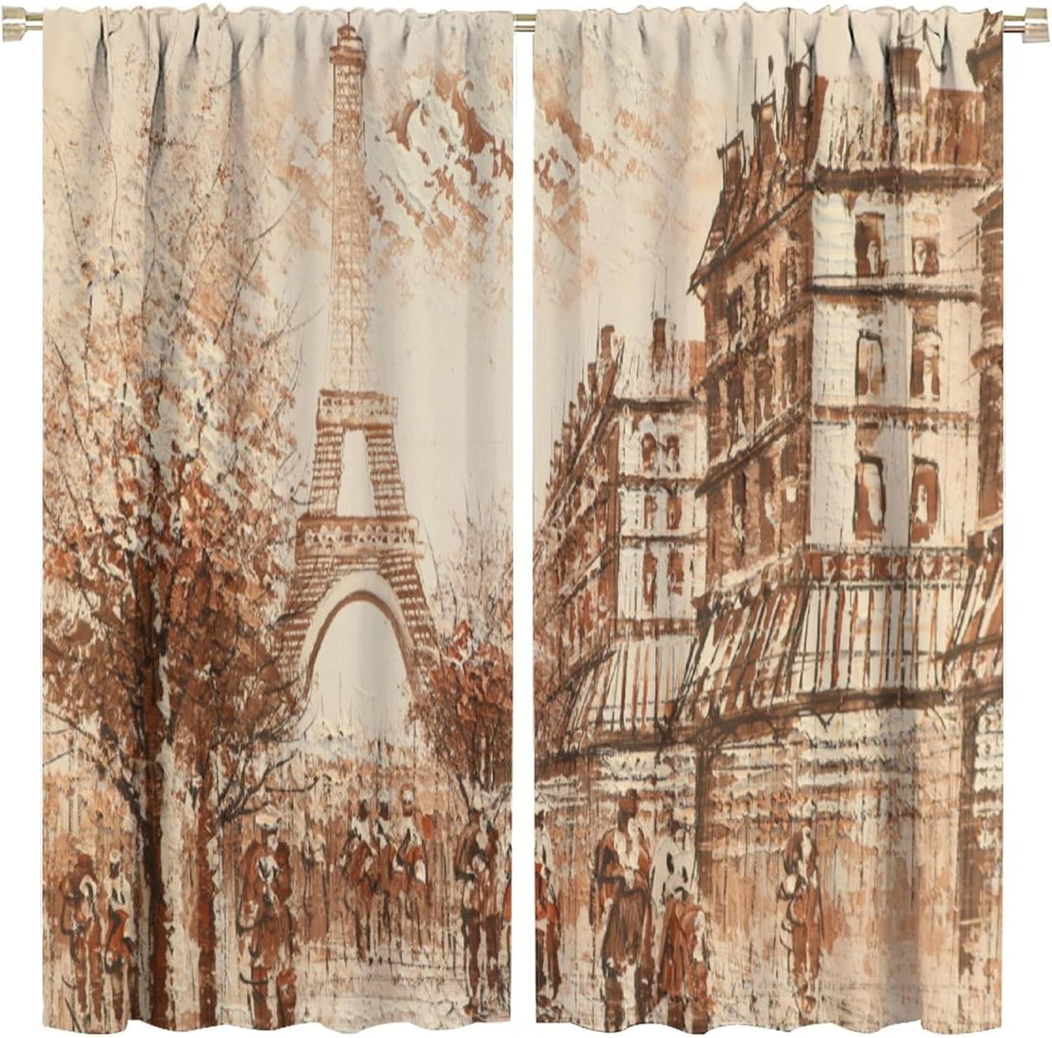 Rideaux occultants Tour Eiffel de Paris isolants et opaques 3D pour chambre