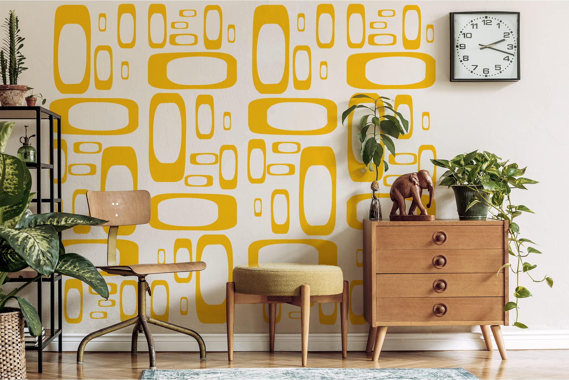 Mid Century Square Pattern Wall Decal - Modern Design for Stylish Home Decor