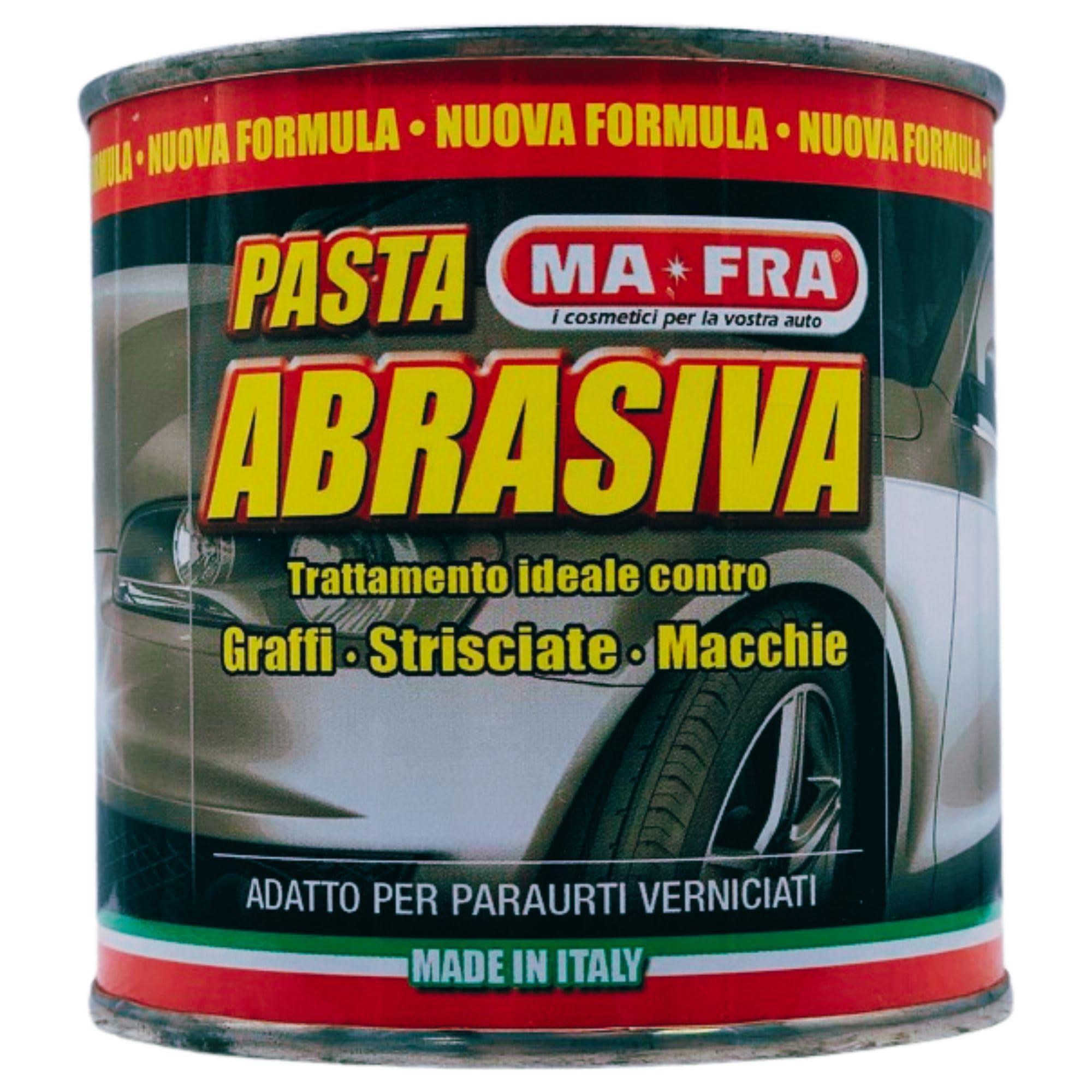 Lata de pasta abrasiva, tratamiento ideal contra arañazos, rasguños y manchas. Apto para parachoques pintados, 200 ml (6 unidades)