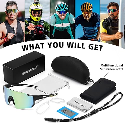 Miniatura 7 de STORYCOAST Lentes de sol deportivos polarizados para hombres y mujeres, para conducir, pesca, ciclismo, bicicleta de montaña, protección UV400