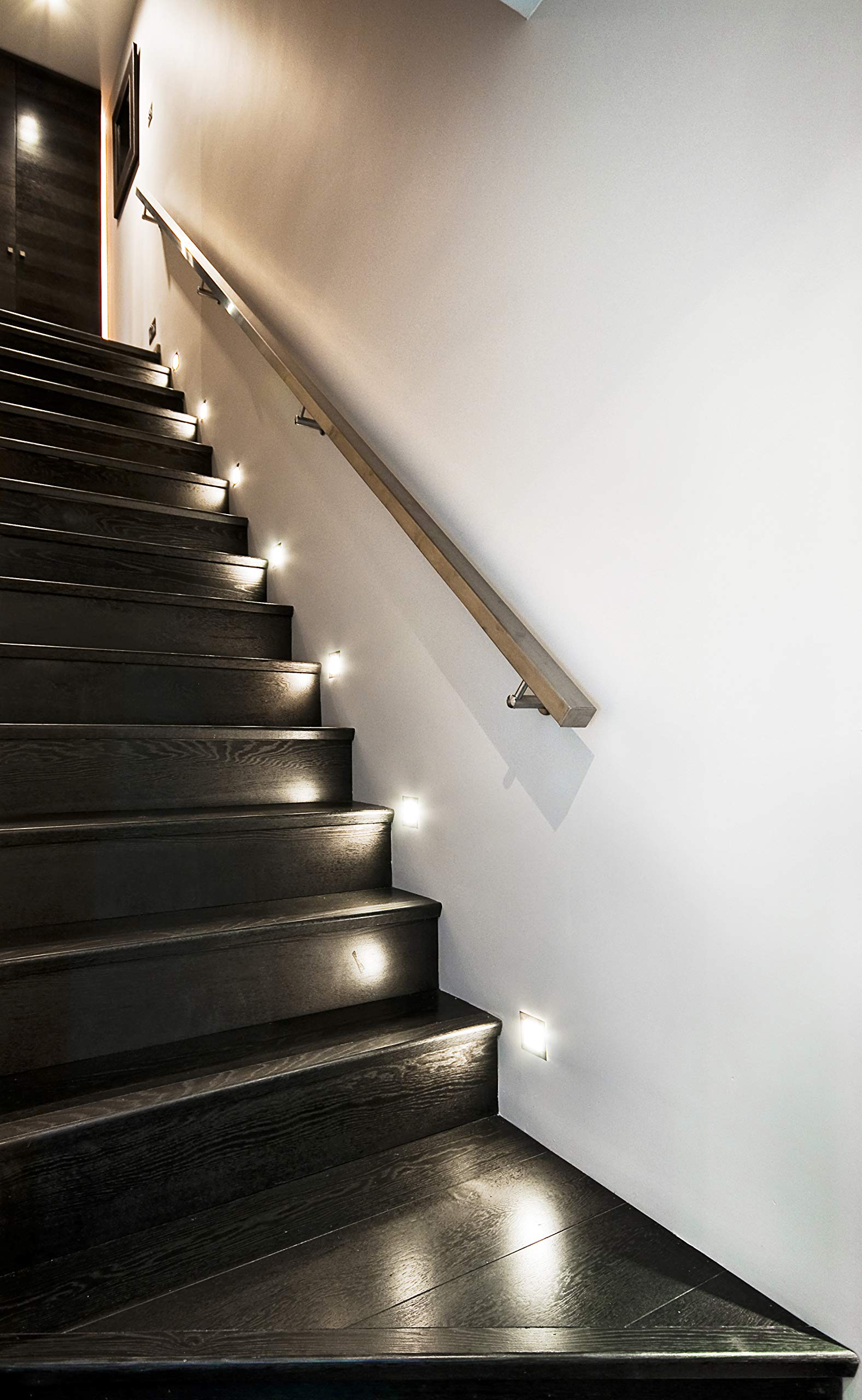 Garza - Detector de movimiento por infrarrojos para interior y exterior, protección IP44, tiempo y luminosidad regulables, ángulo detección 180º, blanco
