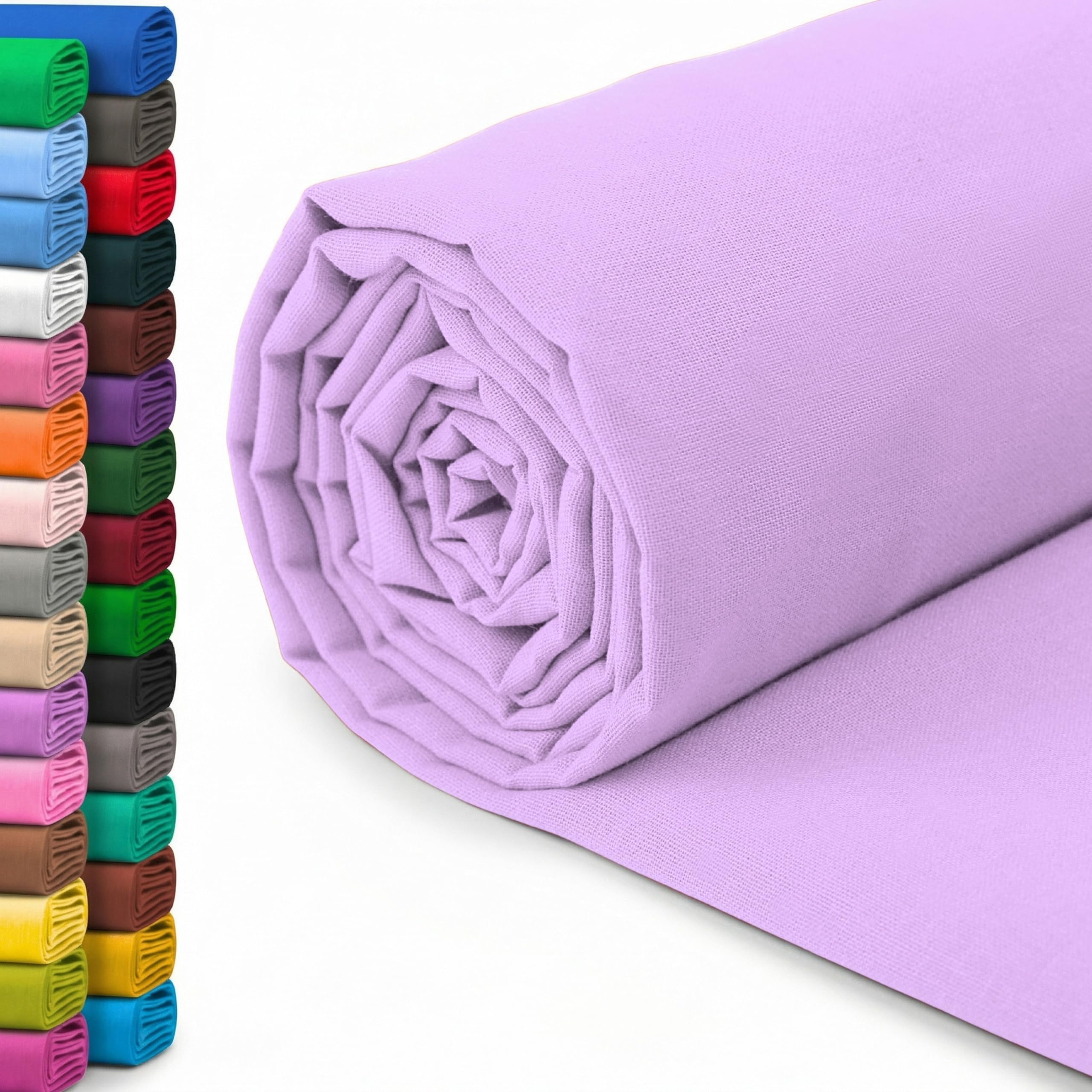 A-Express 100% Cotton Fabric - 60 Inch 150cm Wide - Plain Cotton Fabric by The Metre - Ideal for Quilting, Sewing, Dressmaking, Curtain Linings, Totes, Bedding, Pillowcases - Lilac Sample