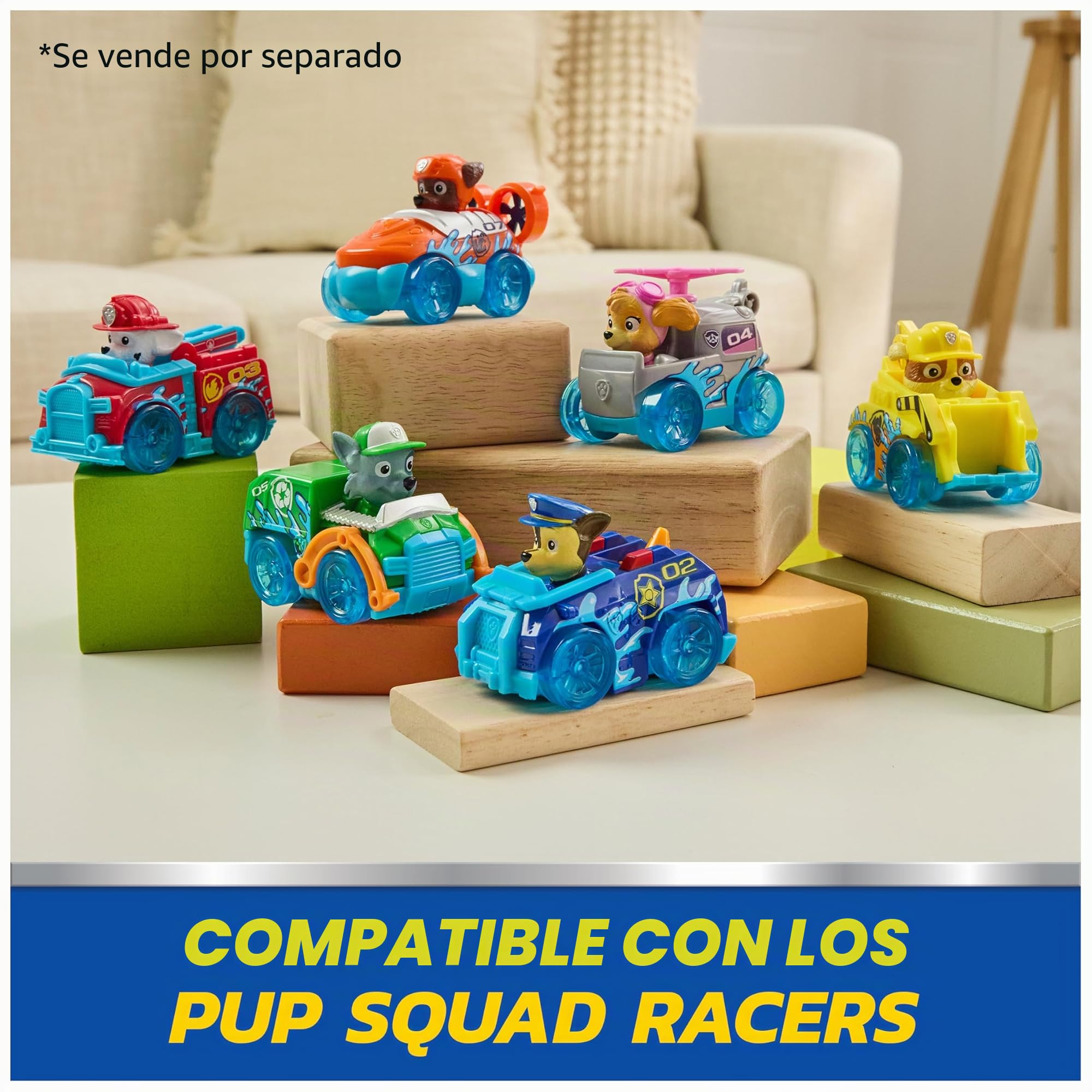Paw Patrol Pup Squad - Juego de Pulpo con Pista de Carreras, rampa, Chase Pup Squad Racer y Calamar bebé, Adecuado para niños a Partir de 3 años