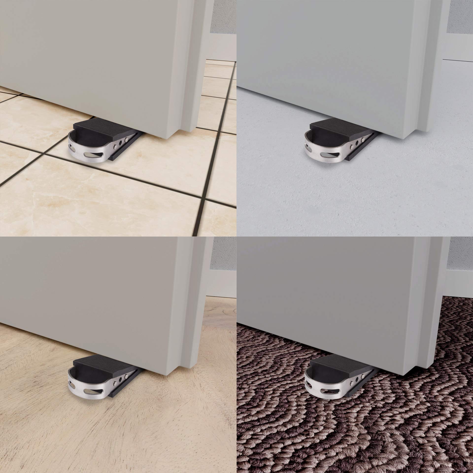 2 Fermaporta A Cuneo Con Manico | Antiscivolo | Regolabile Per Tutte Le Porte