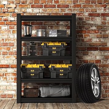 87 H Heavy Duty Garage Storage Shelves 4000LBS, 5-Tier Adjustable Metal Shelving, Industrial Garage Storage Shelf for Tool Rooms, Garages, Warehouse, Supermarkets, 87 H * 47 W * 23.6 D