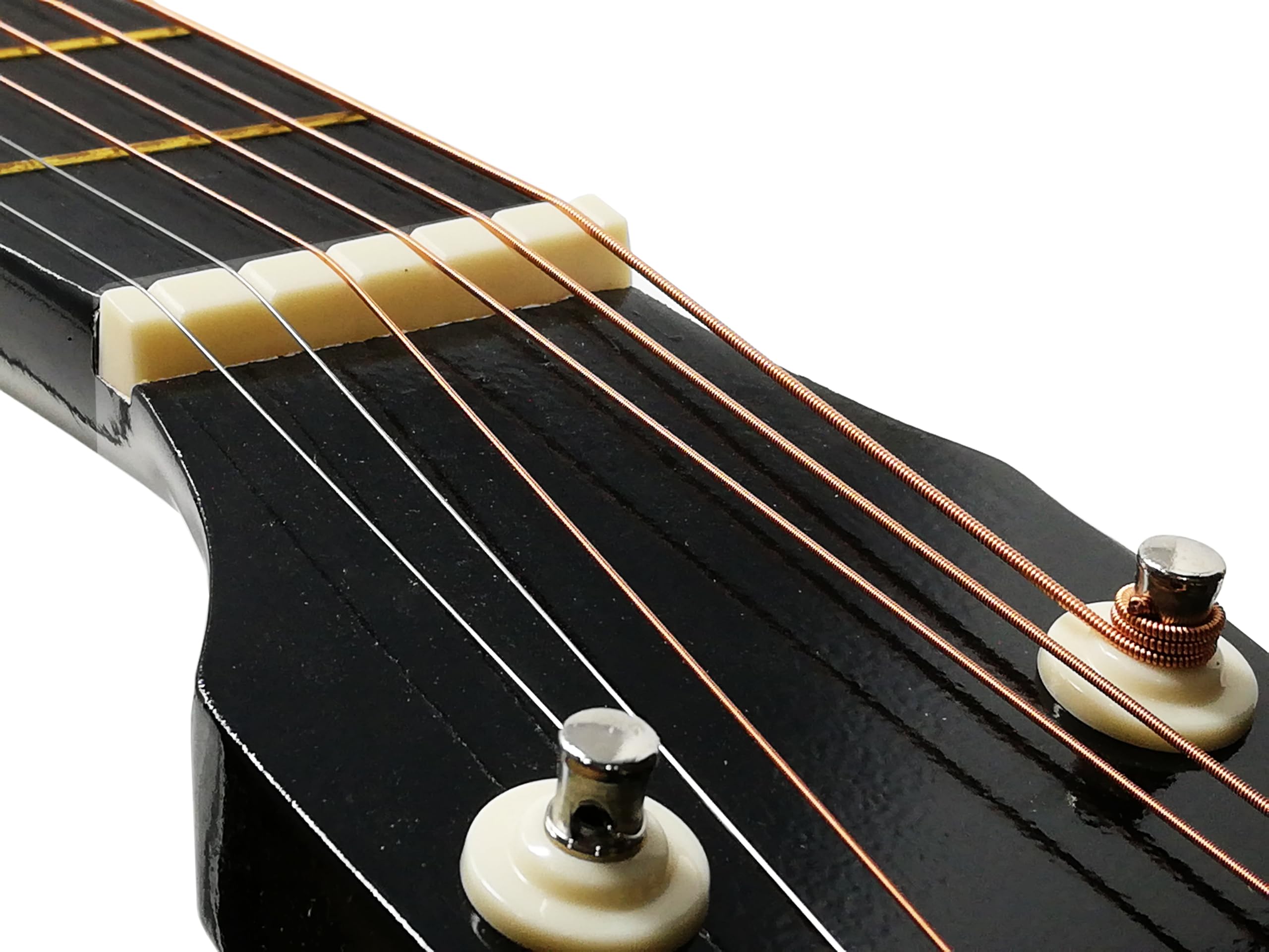 Chitarra classica acustica finitura naturale in legno, tradizionale 4/4 misura 96cm con corde in acciaio (Legno)