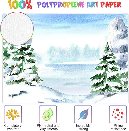 Miniatura 9 de 100 tarjetas postales de papel de acuarela en blanco de 140 lb300 gm, papel de arte pesado, tarjetas de notas postales, color blanco, 4 x 6