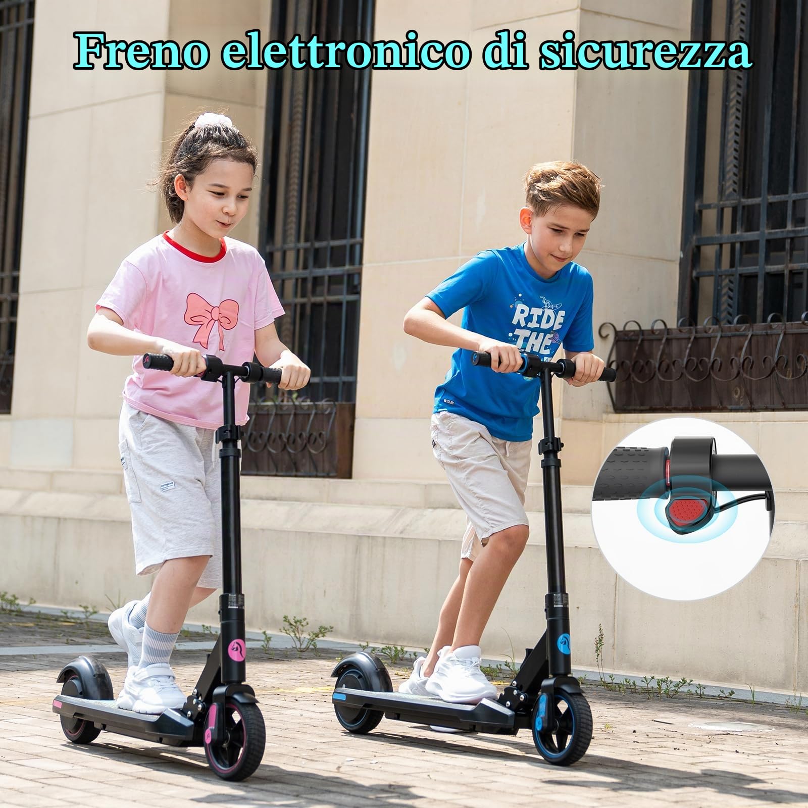 Monopattino Elettrico per Bambini dai 6 ai 12 Anni | E-Scooter Pieghevole con Display LED e Luci LED Colorate | Leggero e Altezza Regolabile da 76 a 96 cm | Ruote da 6,5"