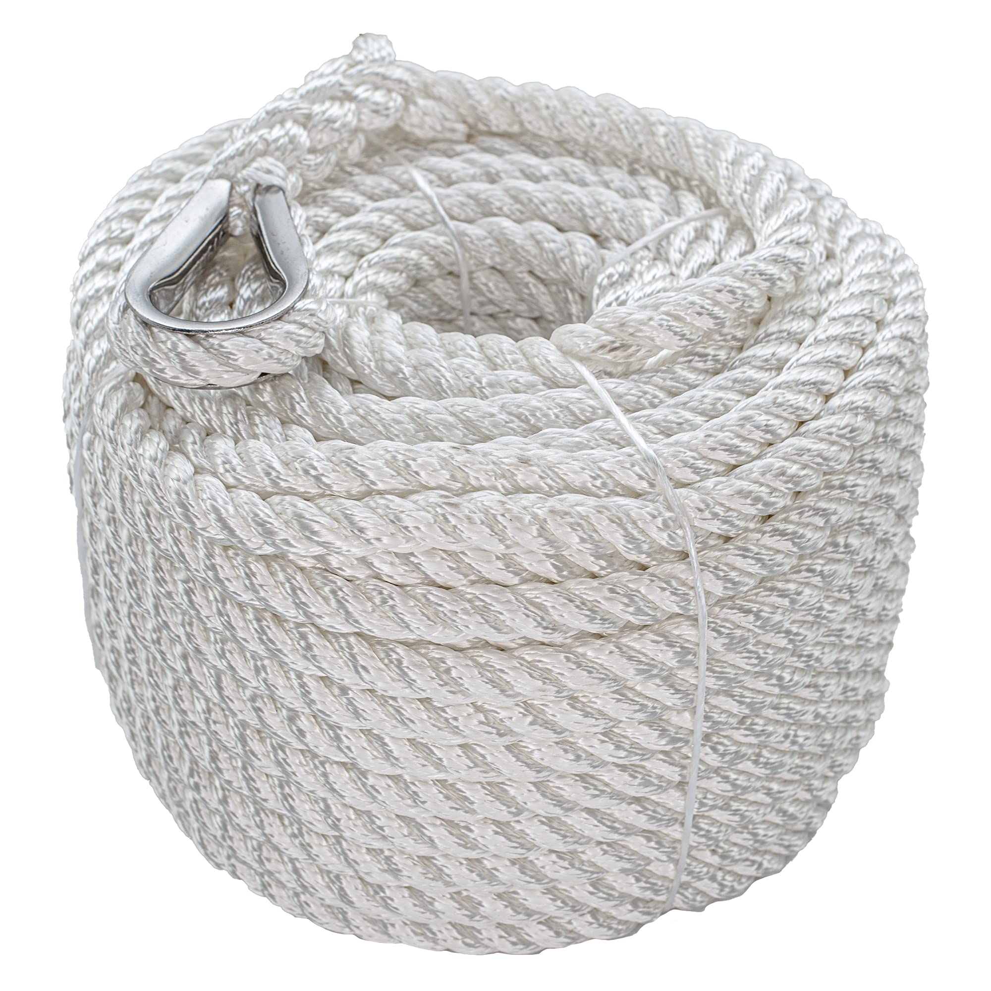 Extreme Max 3/8 In. X 200 Ft. BoatTector Double Braid Nylon Anchor Line With Thimble In White And Gold 3006.2249 - The Home Depot - Foto 6