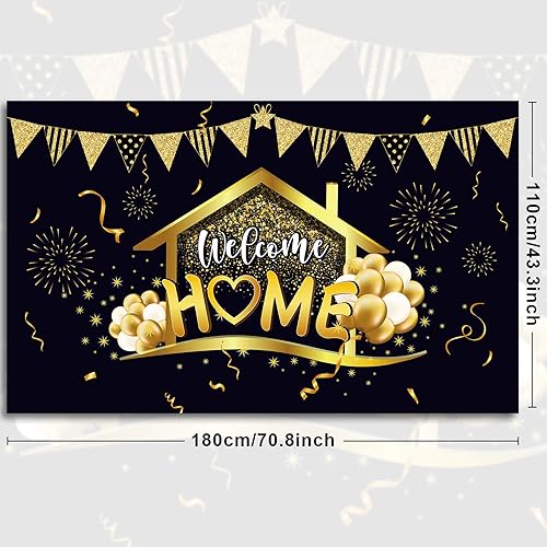 Miniatura 2 de Tatuo Telón de fondo de bienvenida a casa, suministros de decoración de fiesta, pancarta de bienvenida de regreso a casa, fondo de fotografía para