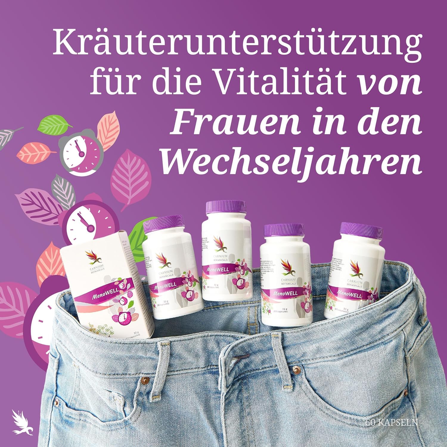 Carnium Botanicals FemCARE & MenoWELL Bundle – Pflanzliche Unterstützung mit Sanddorn, Noni, Calcium & Wechseljahre Komplex mit Mönchspfeffer, Rotklee und Yamswurzel