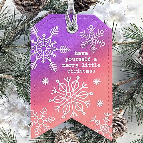 Miniatura 8 de Qoiseys Juego de sellos y troqueles transparentes de copos de nieve de Navidad para hacer tarjetas, plantillas de corte para álbumes de recortes,