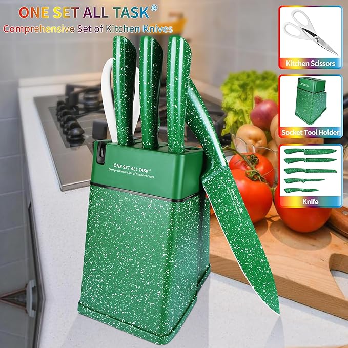 Set Cuchillos Cocina 7 Piezas Acero Inoxidable con Base miniatura 8