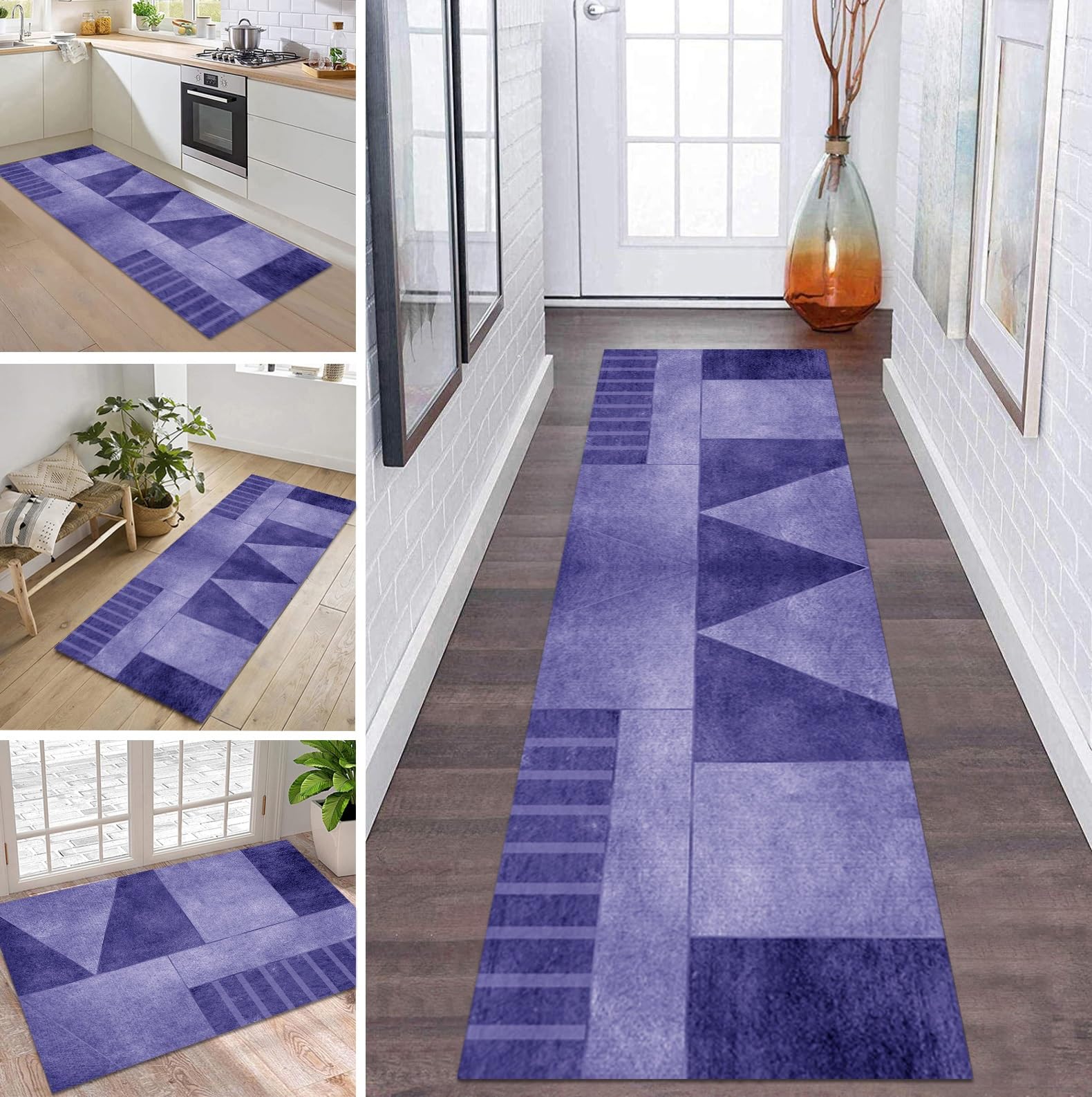 Alfombra de cocina lavable contra resbalones y suciedad en pasillos largos