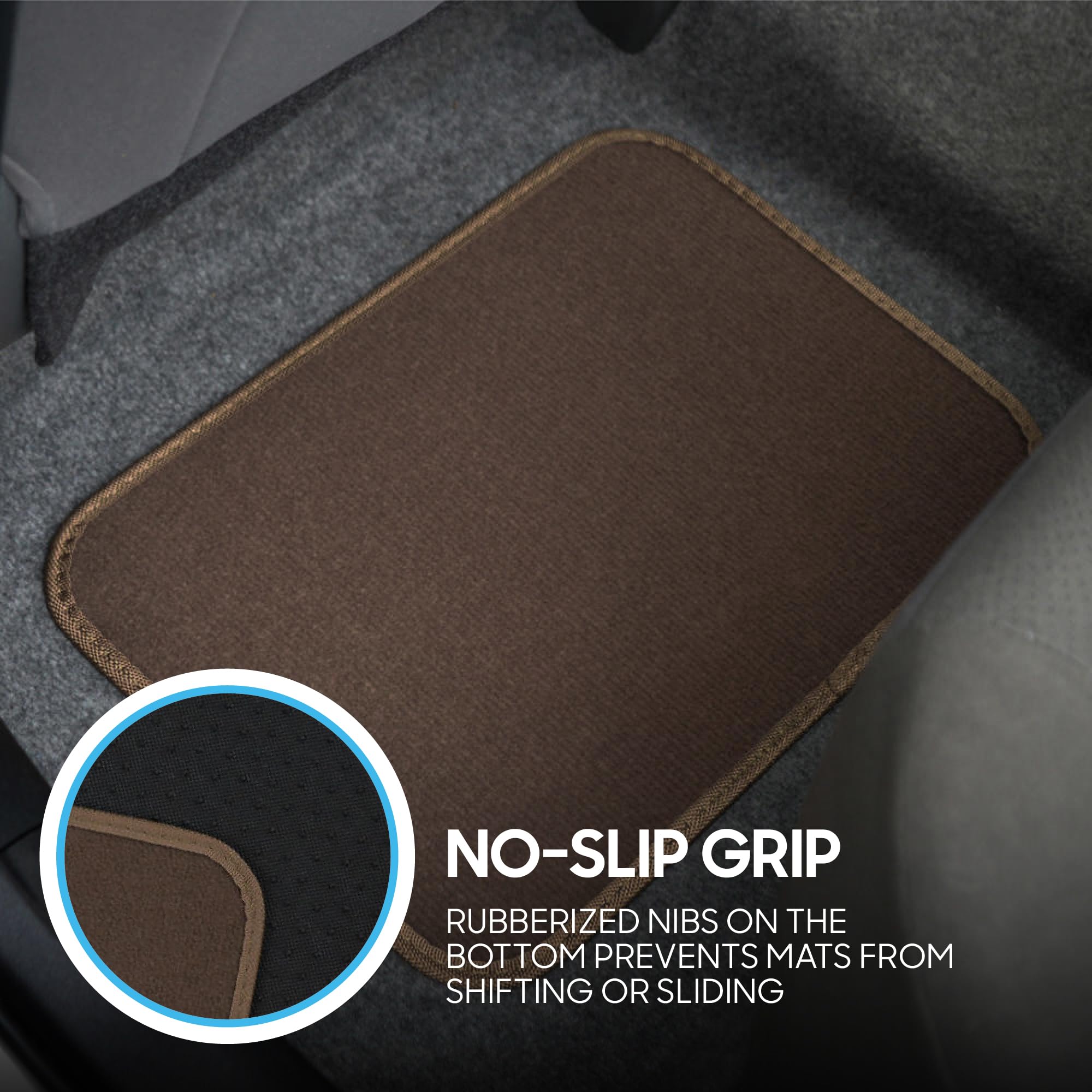 BDK Premium Carpet Floor Mats for Cars - Universal Fit Interior 4-Piece Car Mats Full Set with Vinyl — view 8