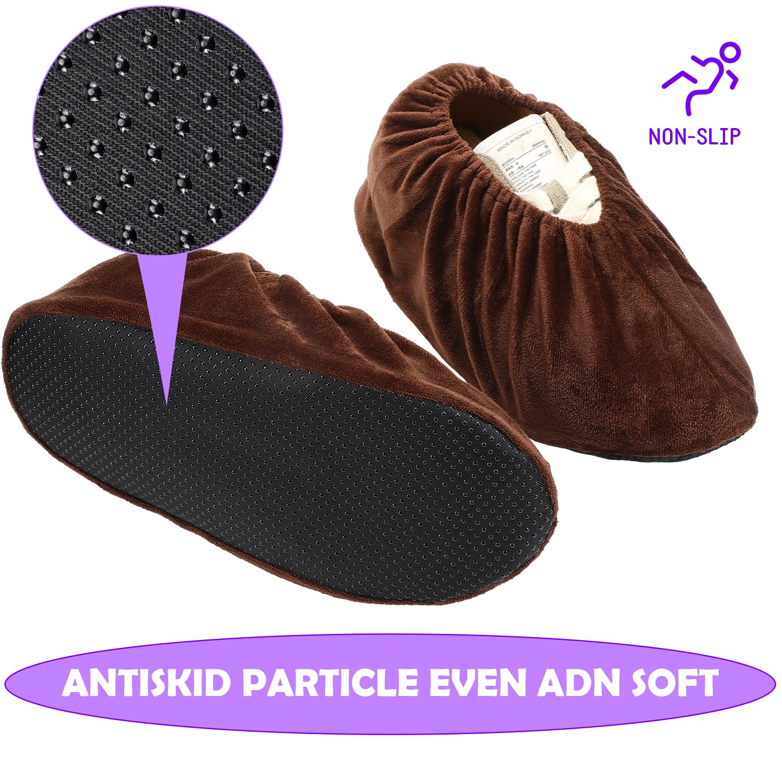 Mepase Bowling-Schuh-Schutzhüllen, rutschfest, wiederverwendbar, waschbar, Flanell, für Damen, Herren, Erwachsene, Sportzubehör, Einheitsgröße, 10 Farben, 20 Paar