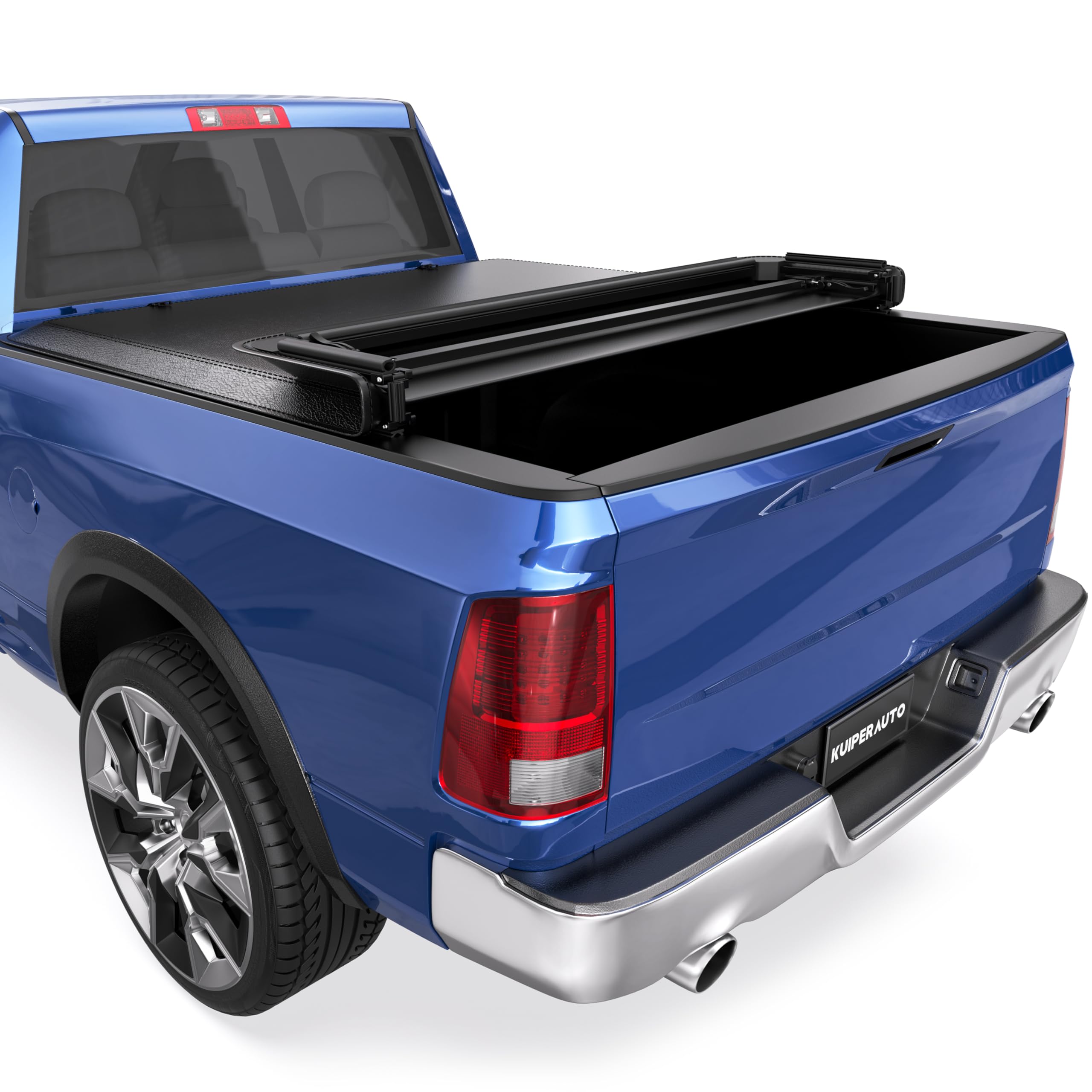 Soft Quad 6.5 FT Soft Tonneau Cover Compatible for 2002-2025 Dodge Ram 1500 (Classic & New Body) / 2003-2024 Ram 2500 3500 Fleetside W/o Ram Box Truck Bed
