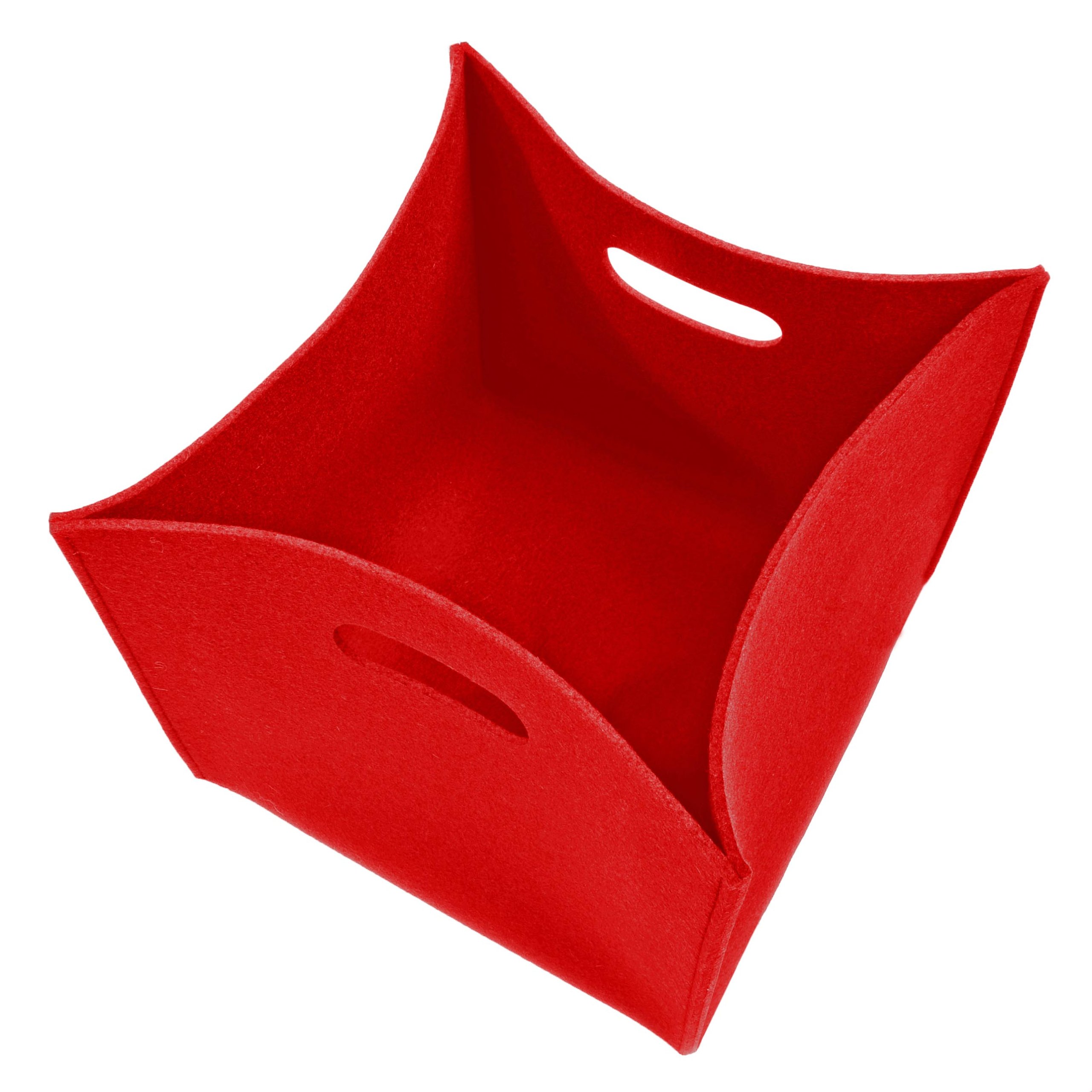 Großer Filzkorb rot, quadratische form, Kaminkorb, Feuerholzkorb, Korb Filz