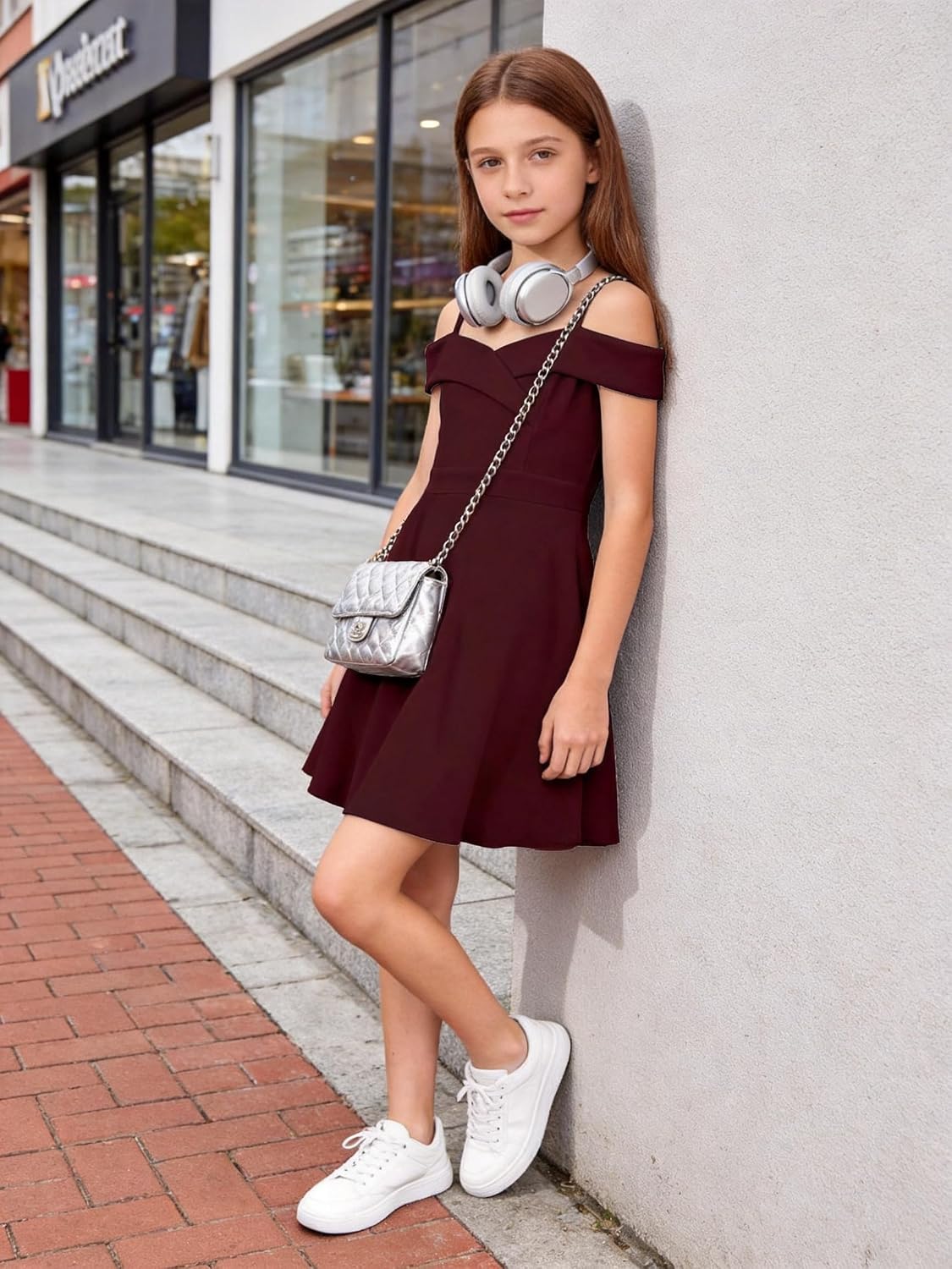 Elegant Girls Princess Cold Shoulder Party A-Line Formal Dresses