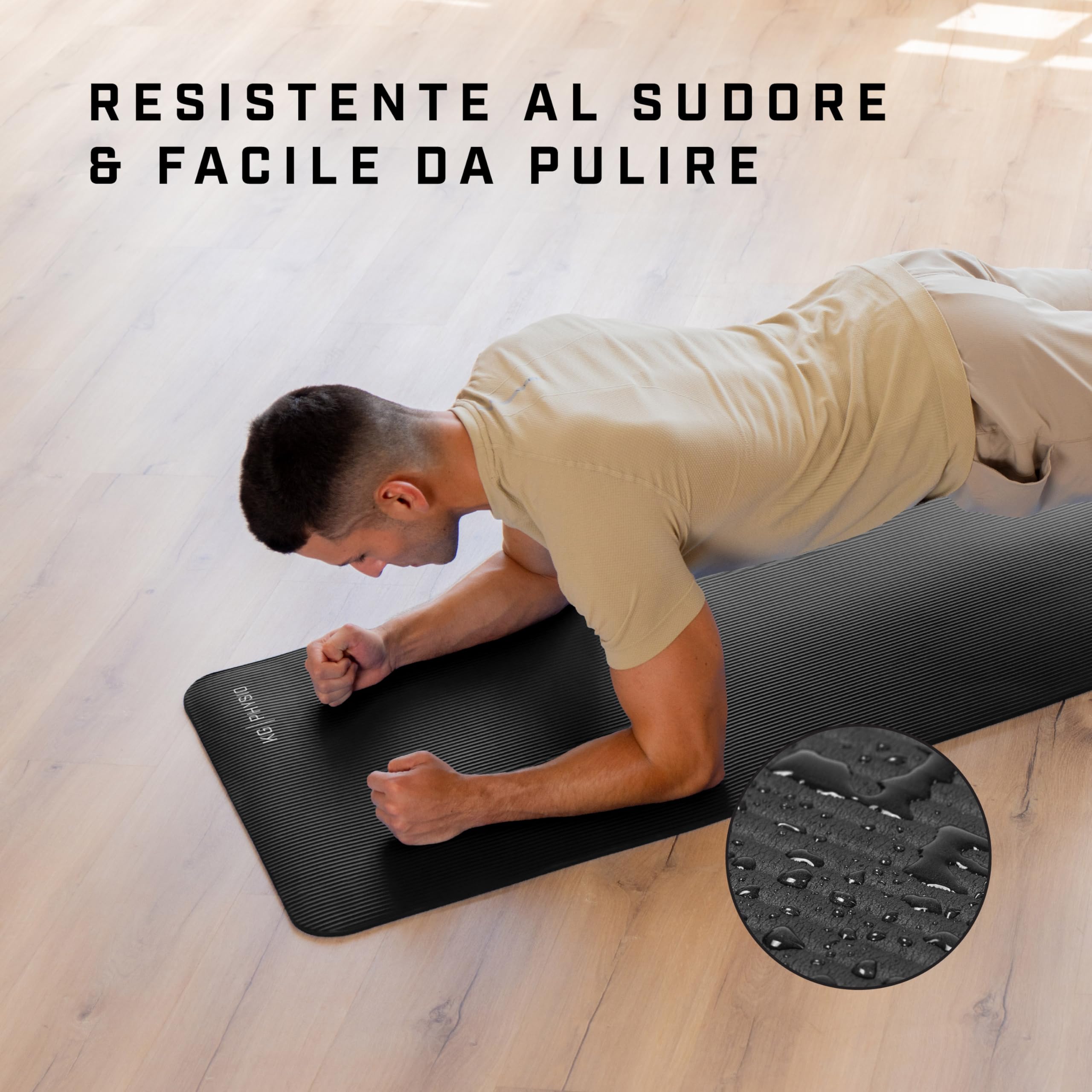Tappetino Palestra Antiscivolo 8mm – Tappetino Yoga Antiscivolo e Pilates 183x60 cm con Tracolla, Tappetino Fitness per Ginnastica a Casa, Tappeto Yoga Spesso e Comfortevole