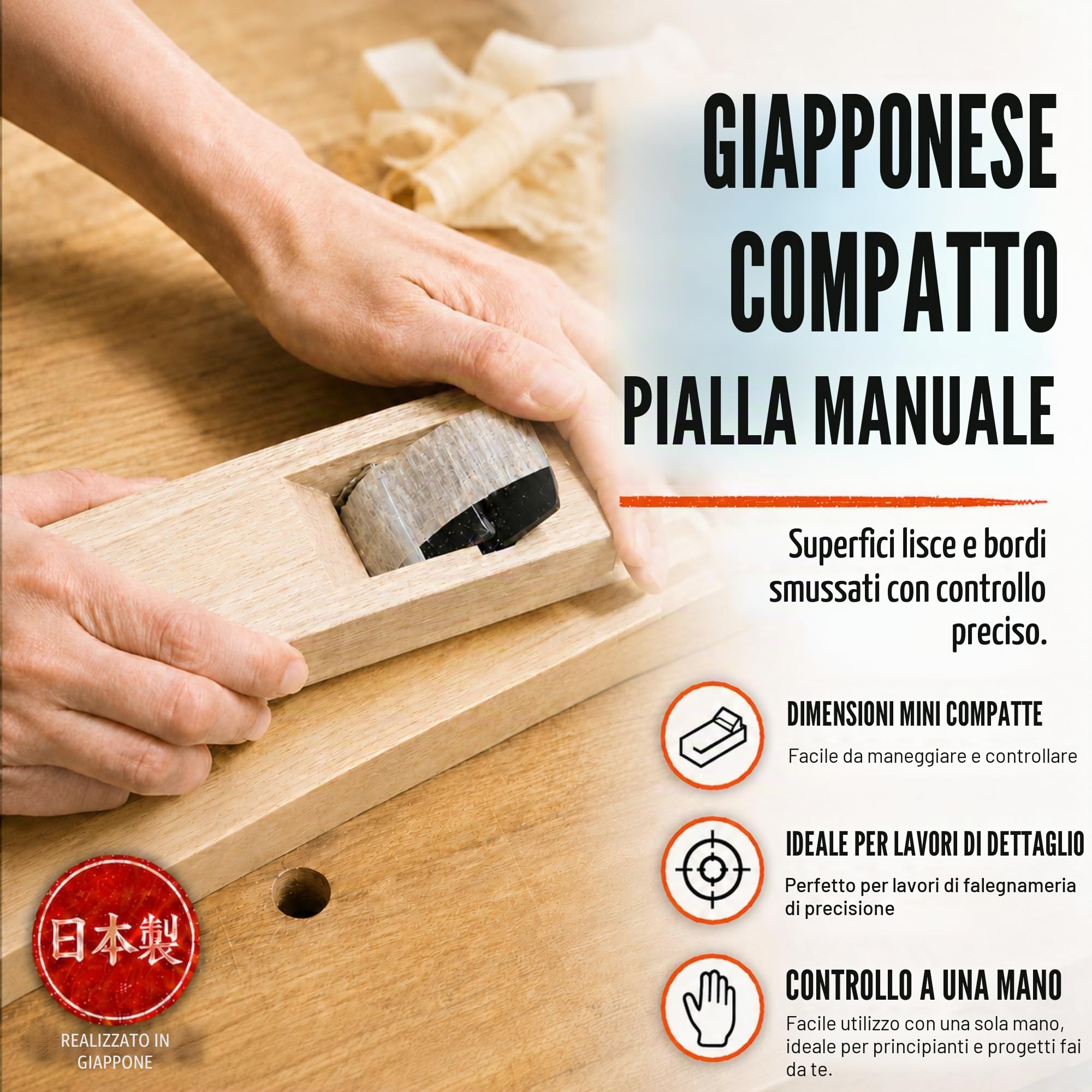 KAKURI Mini Kanna - Aereo in legno, 42 mm dal Giappone