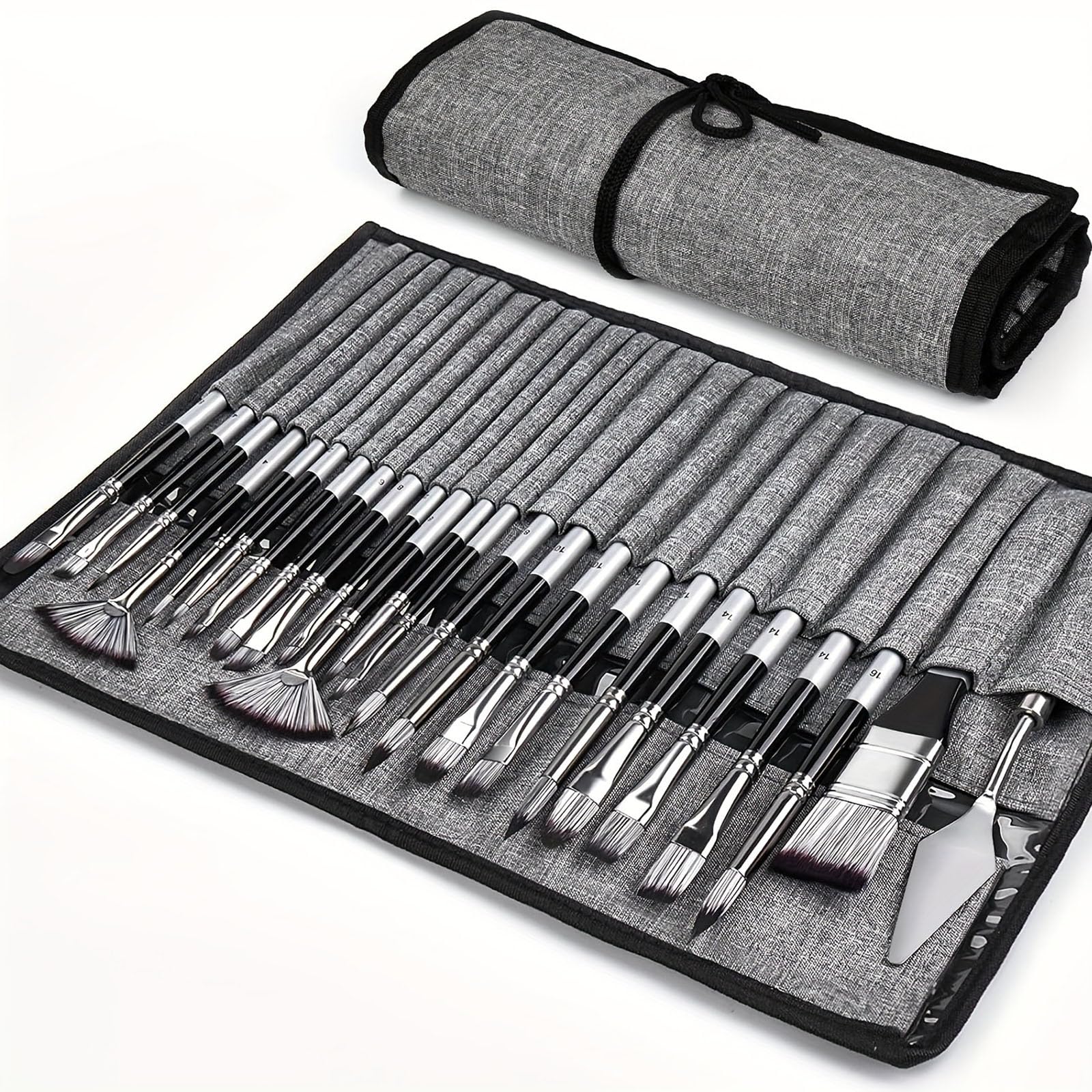 Sponsored Ad – Tazweeq Acrylic Painting Brush 24 Pieces, Acrylic Brush with Canvas Brush Case, Acrylic Paint Brush 24 Piece Set Perfect for Beginner Experts, Professional Artist Oil Painting Brush