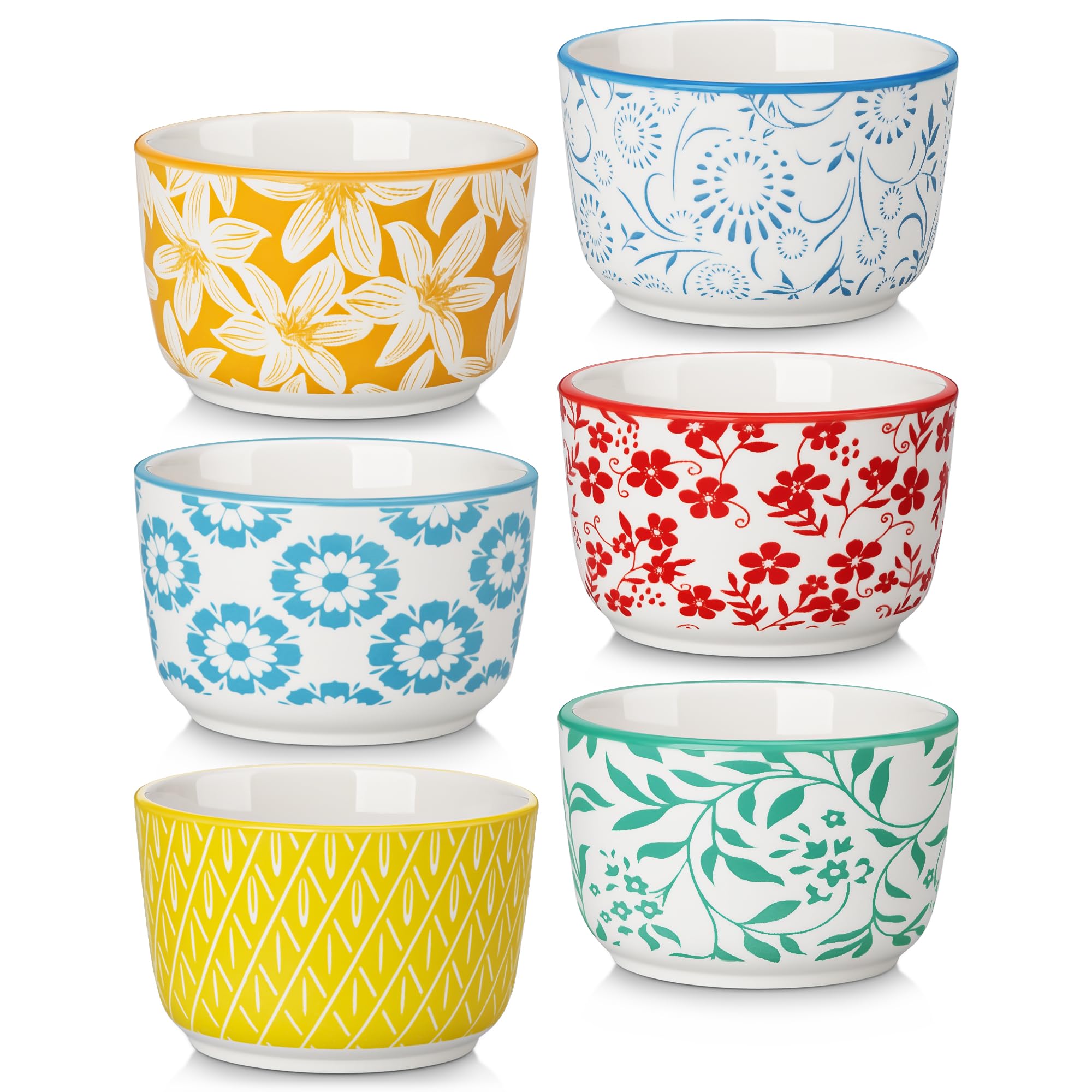 vancasso Selene 6 Oz Porcelain Ramekins Set of 6 for Baking Soufflés | Soft Pastel Rameki…