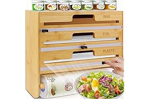 Foil and Plastic Wrap Organizer Dispenser for Kitchen Storage