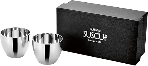 Asahi TSUBAME SUSCUP - Taza Gui de 2 capas, 2.4 fl oz (2.4 fl oz), juego de 2, especificaciones del embalaje de regalo