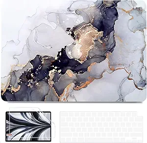 B BELK Compatible with MacBook Air 13 inch Case 2025 2024 2023 2022 M4 M3 M2 A3240 A3113 A2681, Plastic Laptop Hard Shell+ Keyboard Cover +Screen Protector for MacBook Air 13.6 inch Case, Blue Marble