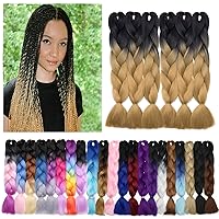 Vista 97 de Benehair 1 paquete de 1 paquete de extensiones de cabello trenzado de 24 pulgadas, extensiones de cabello sintético de alta temperatura, extensiones