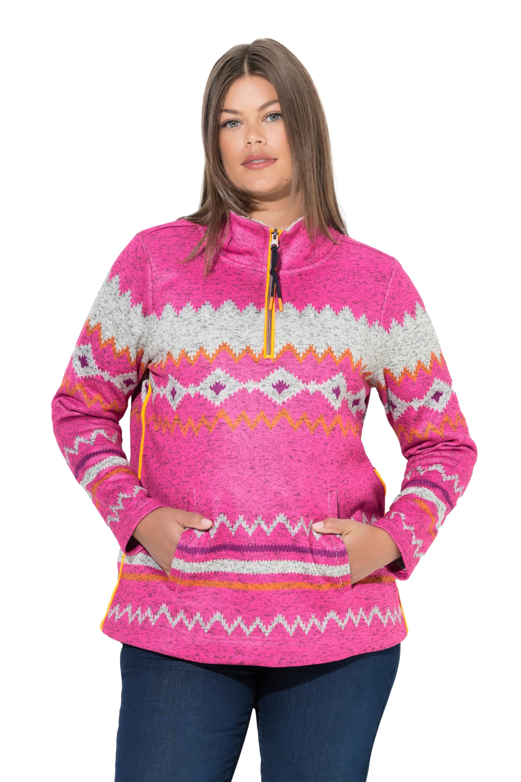 Laurasøn Norweger-Strick Fleece Pullover, Troyerkragen, 842467