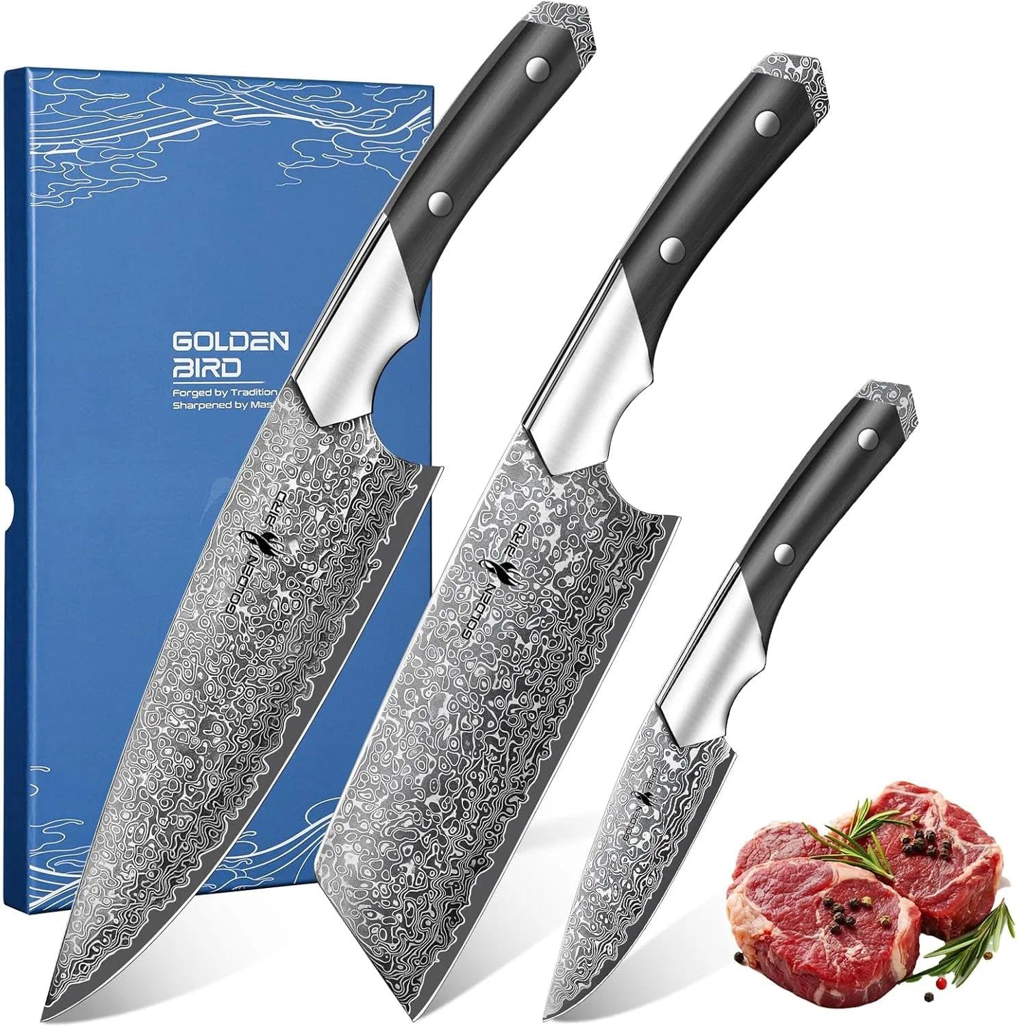Golden Bird Damascus Chef Knife, 8 Inch Japanese Knives — Amazon image 8