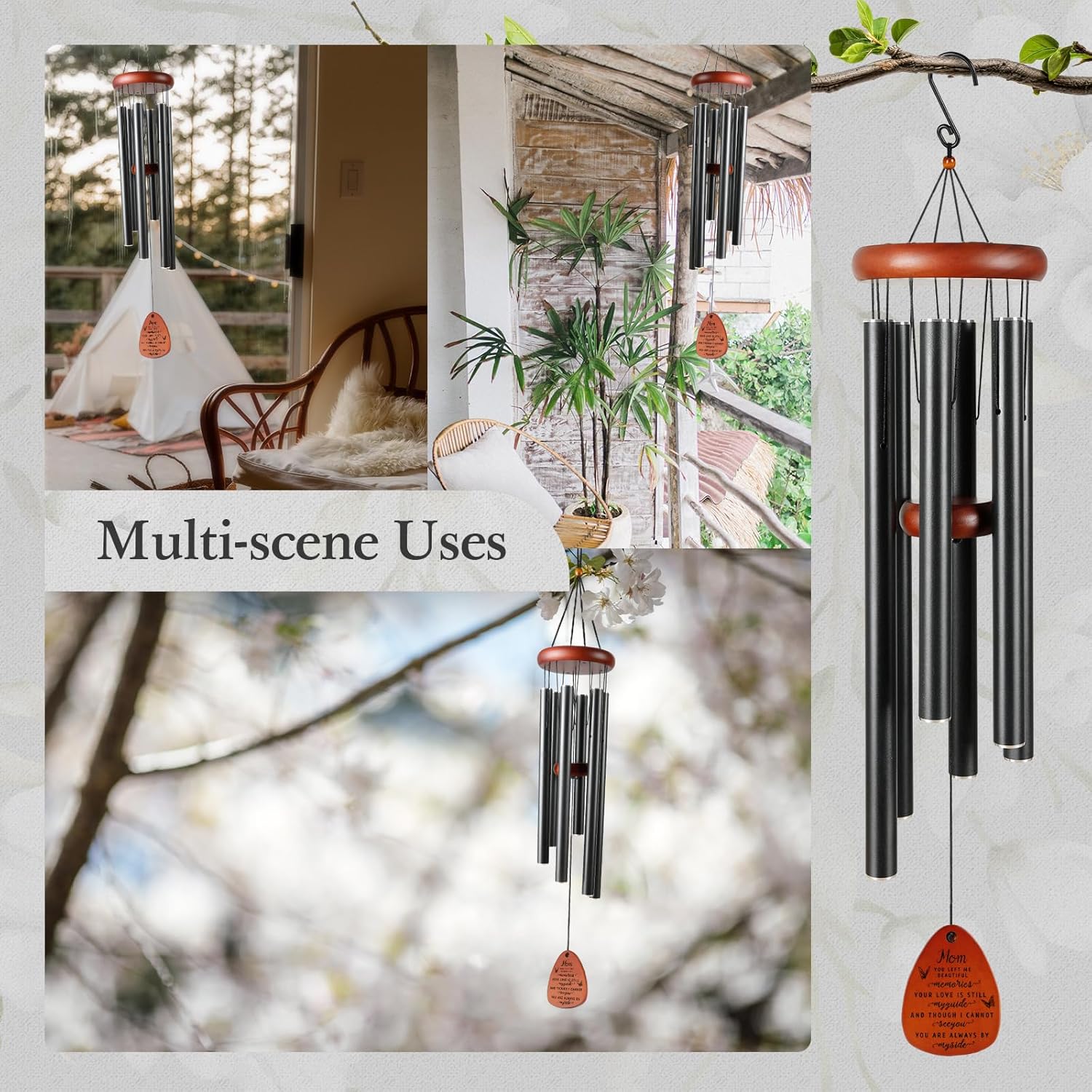 SteadStyle 36Inch Memorial Wind Chimes - Sympathy Gifts for Loss of Mother, Bereavement Gifts for Loss of Mom, in Memory of Mom - Image 6