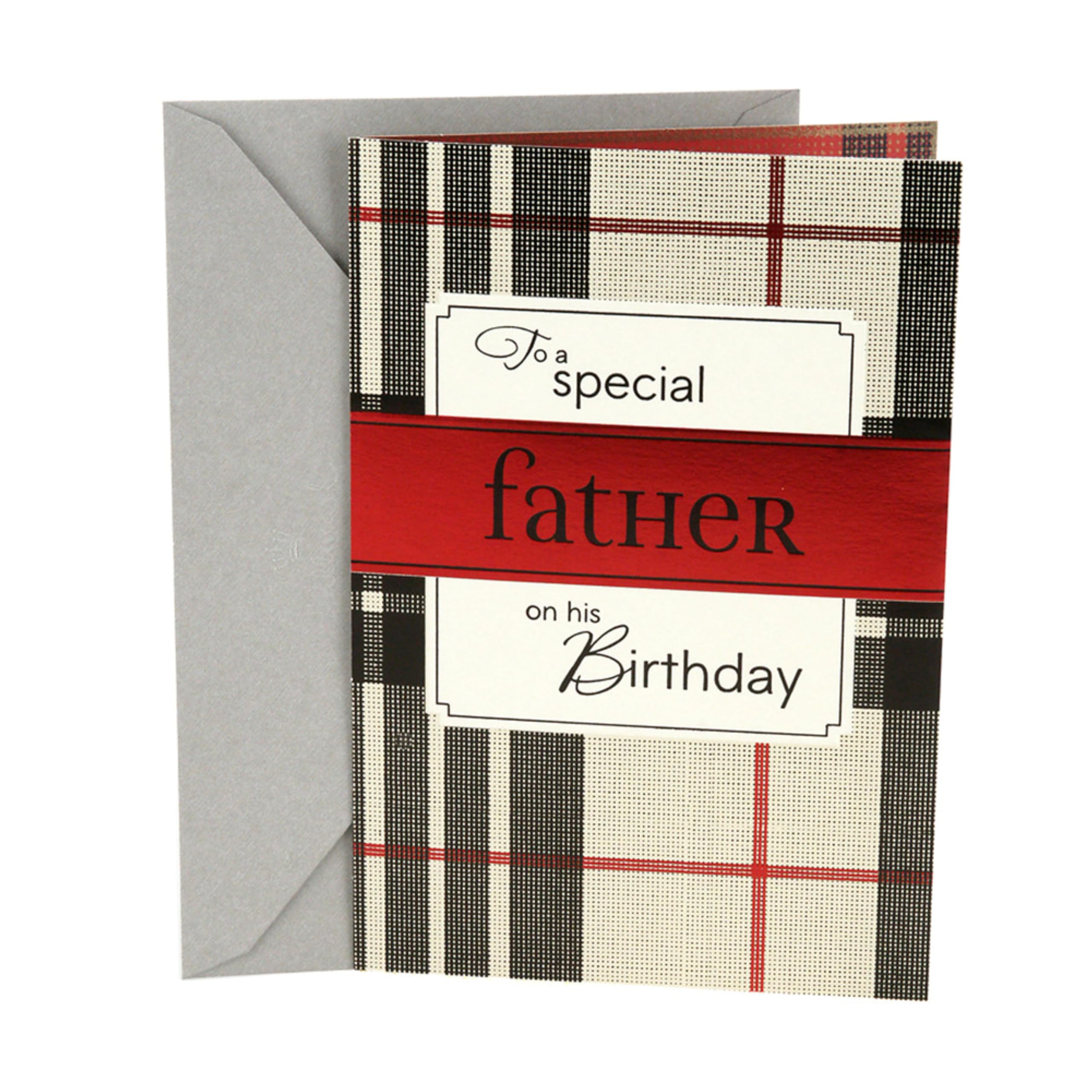 Hallmark Birthday Greeting Card for Father Plaid Plain