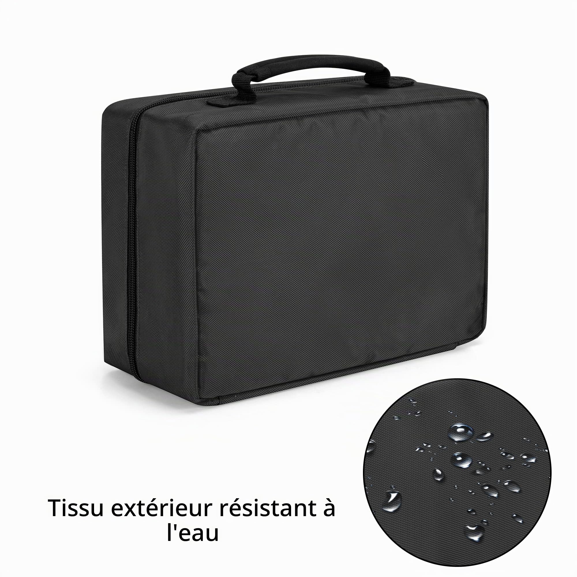 Trunab Trousse de Secours Vide, Pochette Pharmacie avec 2 Rabats Intérieurs, Sac Premier Soins avec Plus de Poches pour Les Accessoires, Convant à Maison, Camping, Voyage et Randonnée, Noir