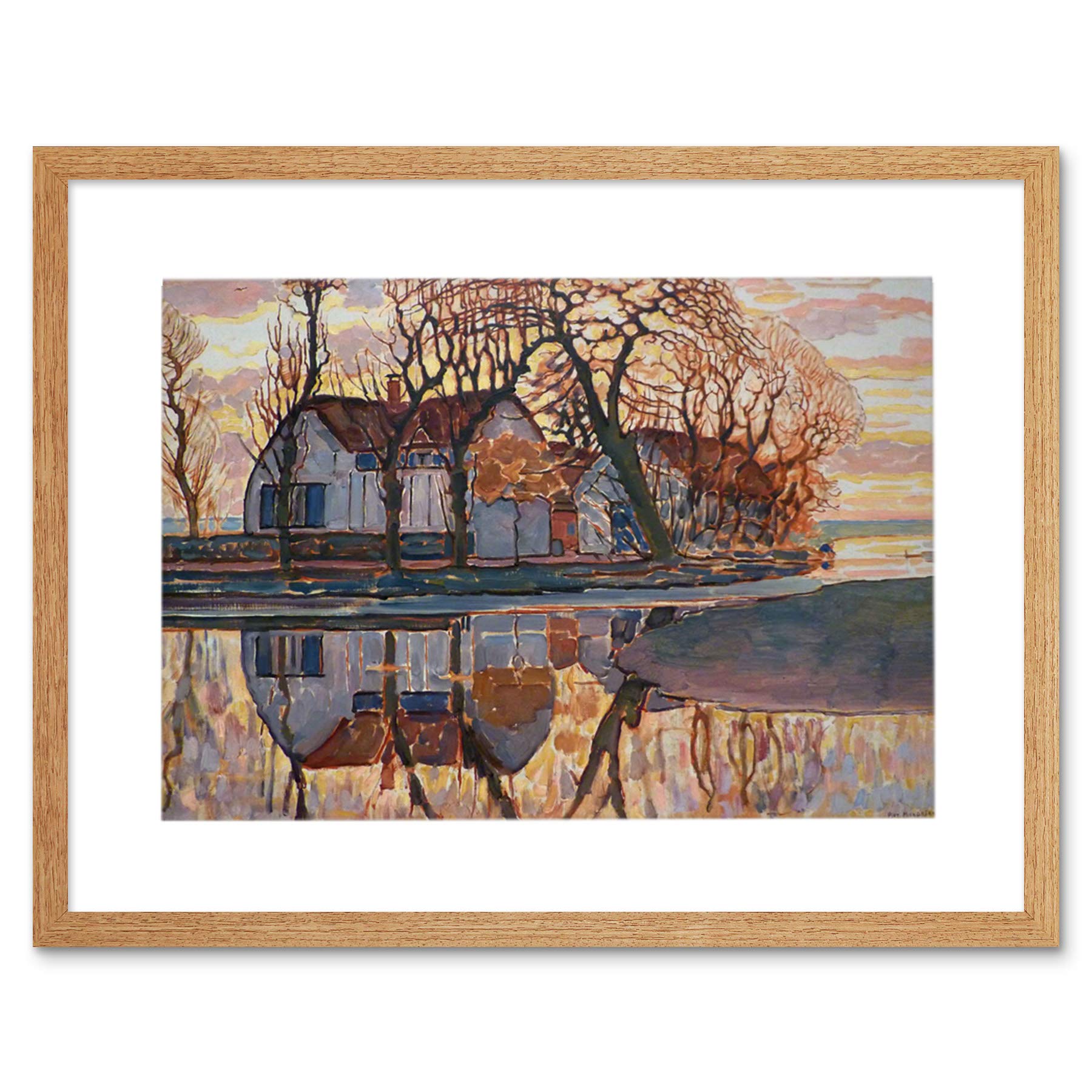 Wee Blue Coo Piet Mondrian Farm Near Duivendrecht 1916 Painting Picture Framed Wall Art Print