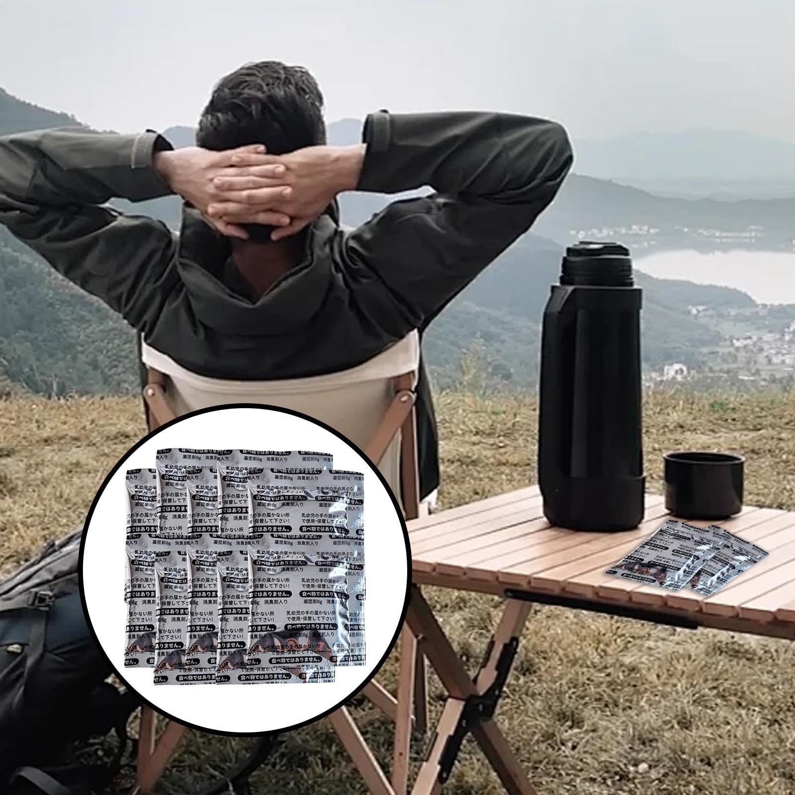 Gel Para Retrete de Camping | 50 Bolsas de Polvo Compacto para - Neutralizador de Olores Seguro y Portátil para Acampadas Hogar Mascotas Exteriores Viajes Adultos Público | Uso en Baños