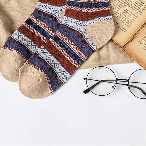 Miniatura 2 de LIBACUKN 5 pares de calcetines de lana de invierno para mujer cálidos y gruesos suaves acogedores calcetines de regalo de Navidad para mujer