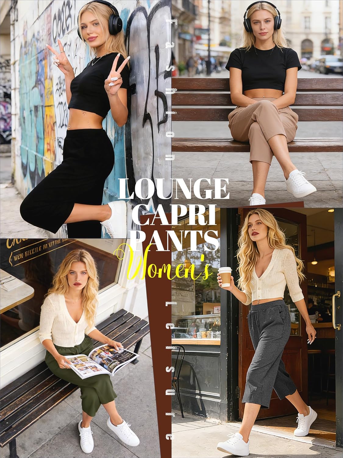 3 Pack Capri Pants for Women Loose Lounge Cropped Sweatpants Joggers Yoga Casual Workout Pants with Pockets - Image 4